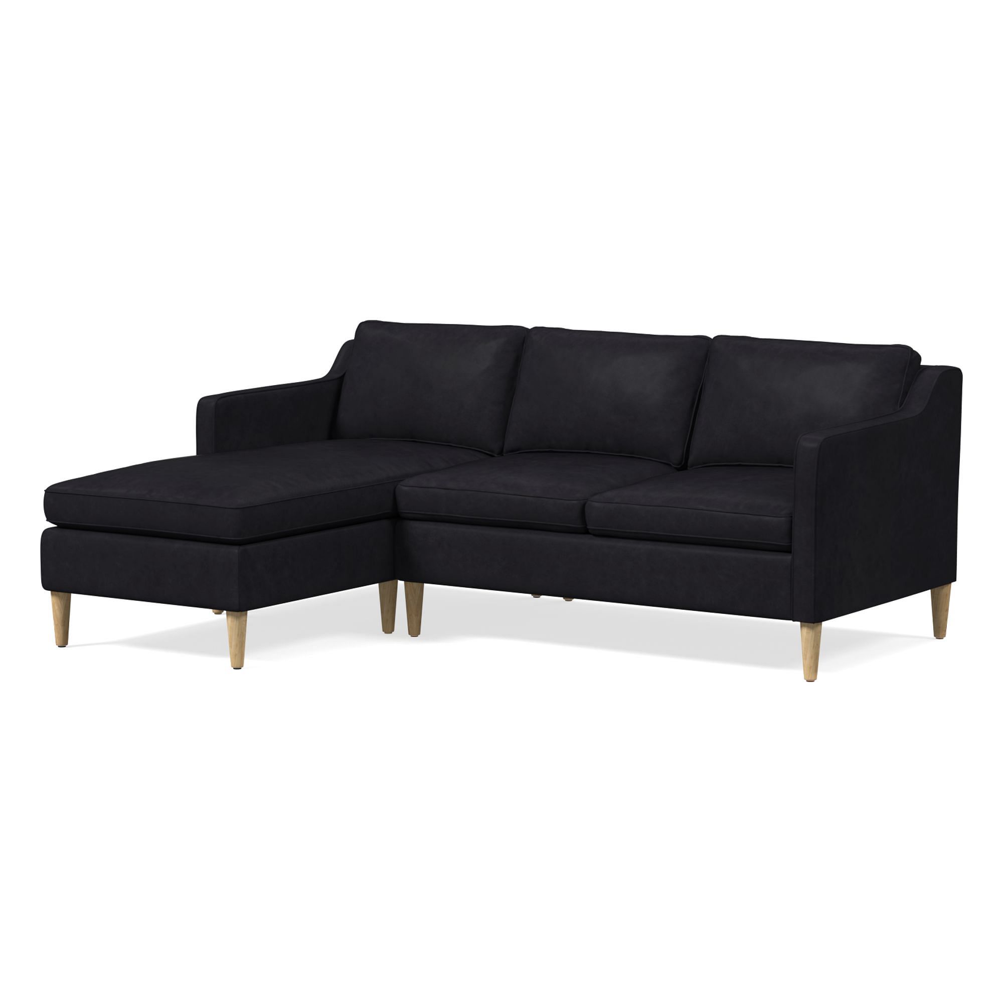 Hamilton Leather 2-Piece Chaise Sectional (83"–93") | West Elm