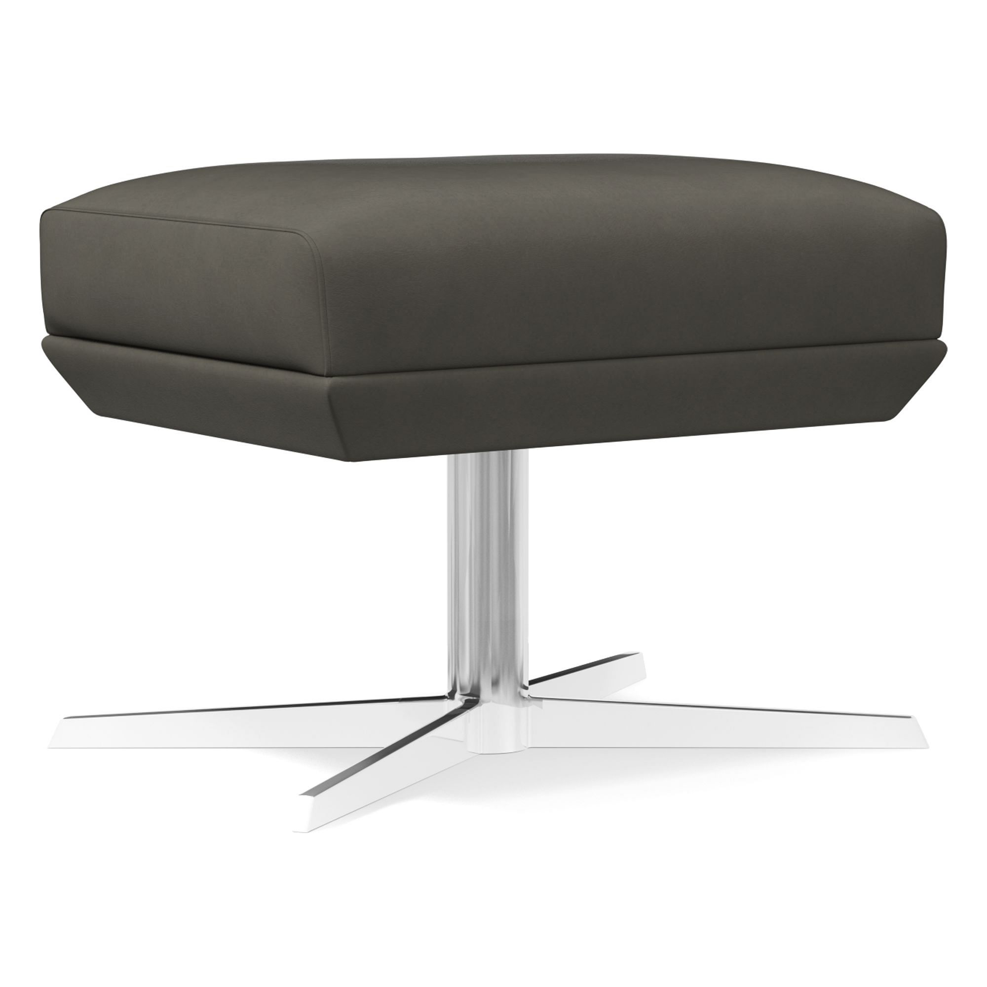 Austin Leather Swivel Ottoman | West Elm