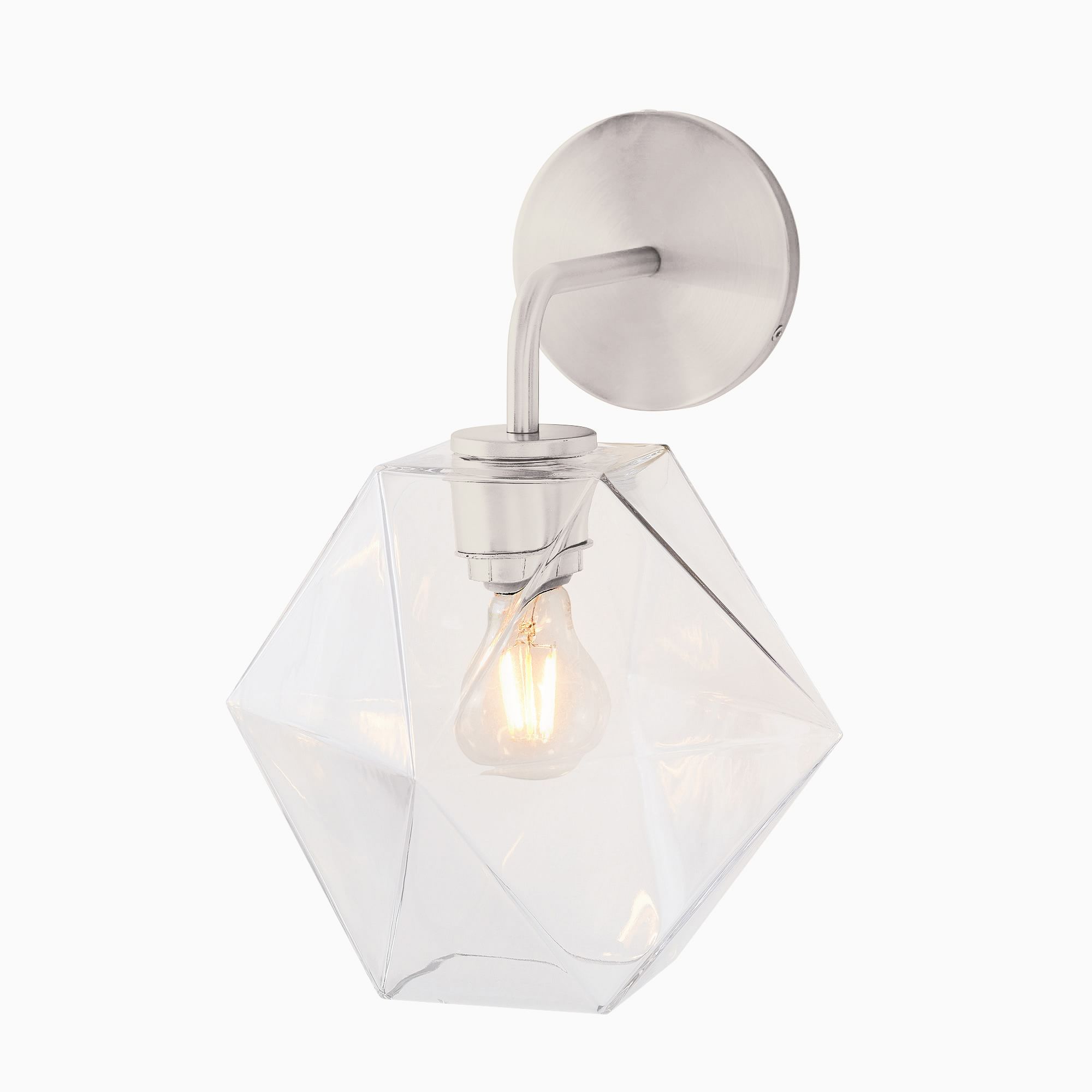 Sculptural Glass Faceted Wall Sconce - Small | West Elm