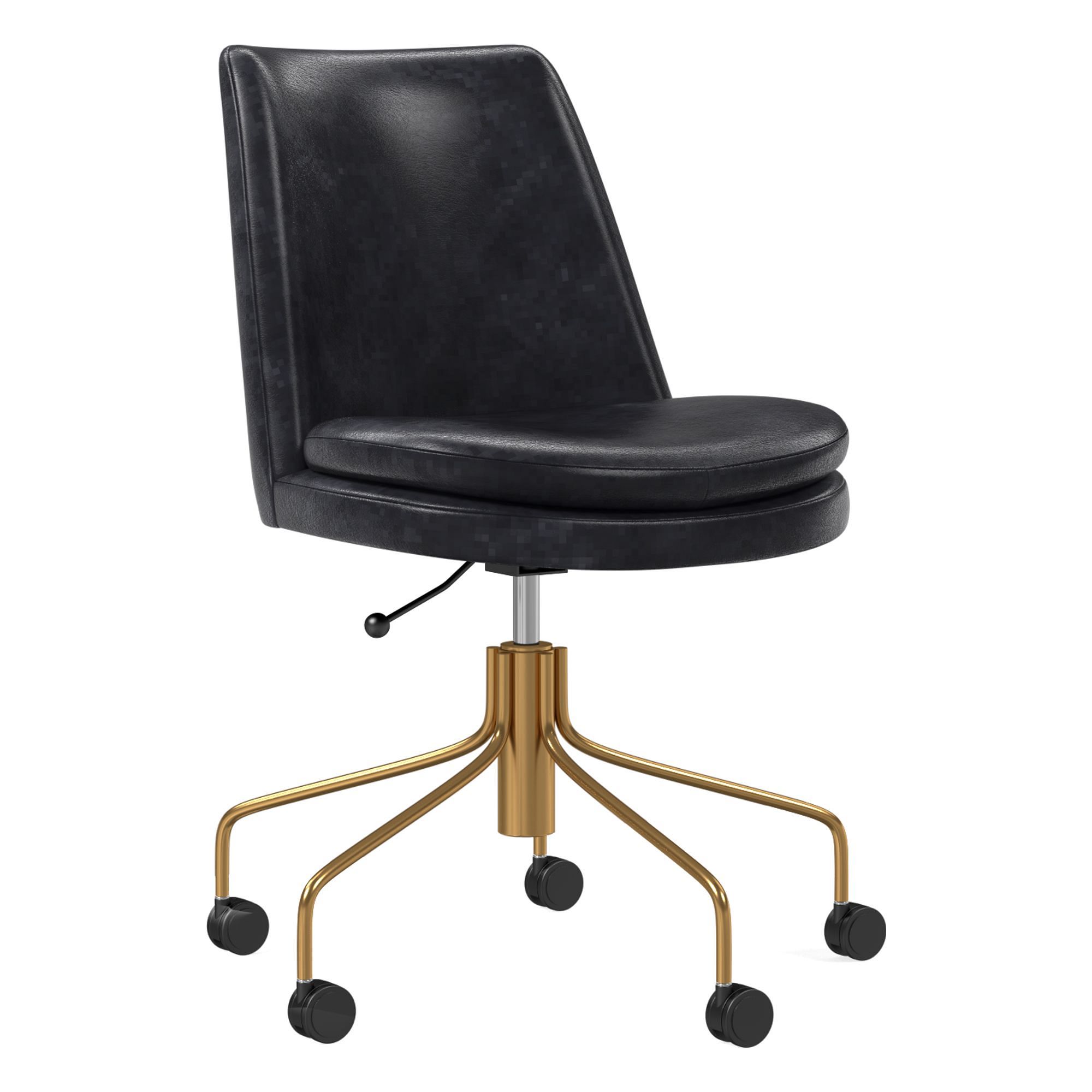 Finley Leather Swivel Office Chair | West Elm