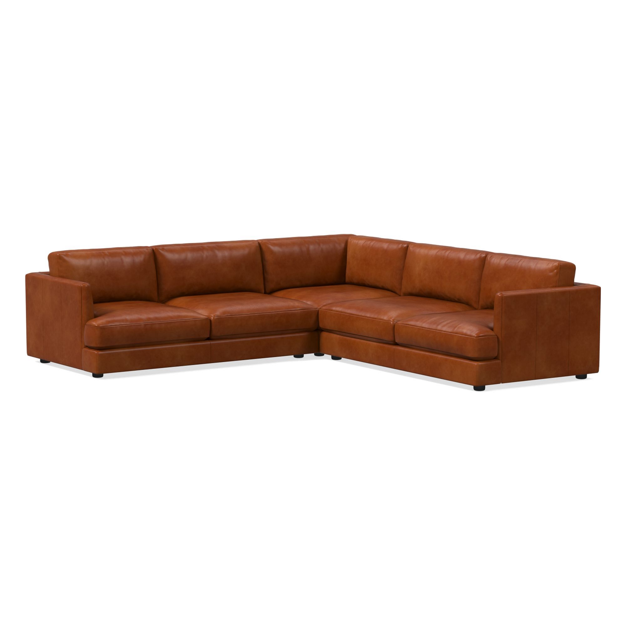 Haven Leather 3 Piece L-Shaped Sectional | Sofa With Chaise West Elm