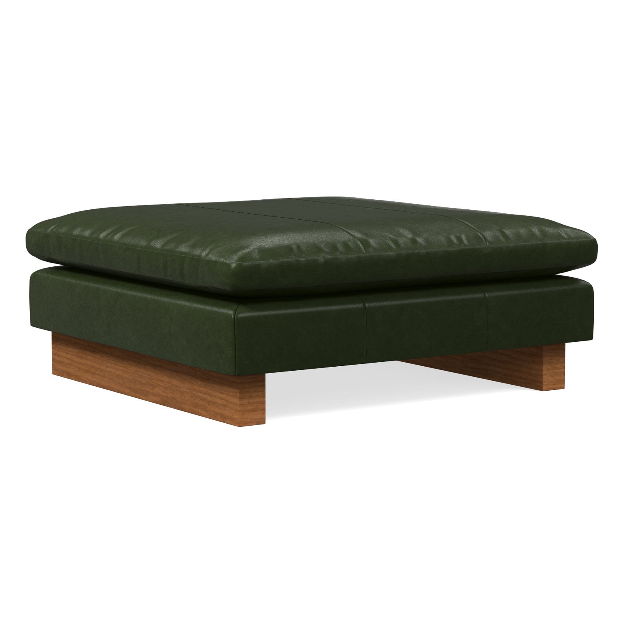 Harmony Leather Ottoman | West Elm