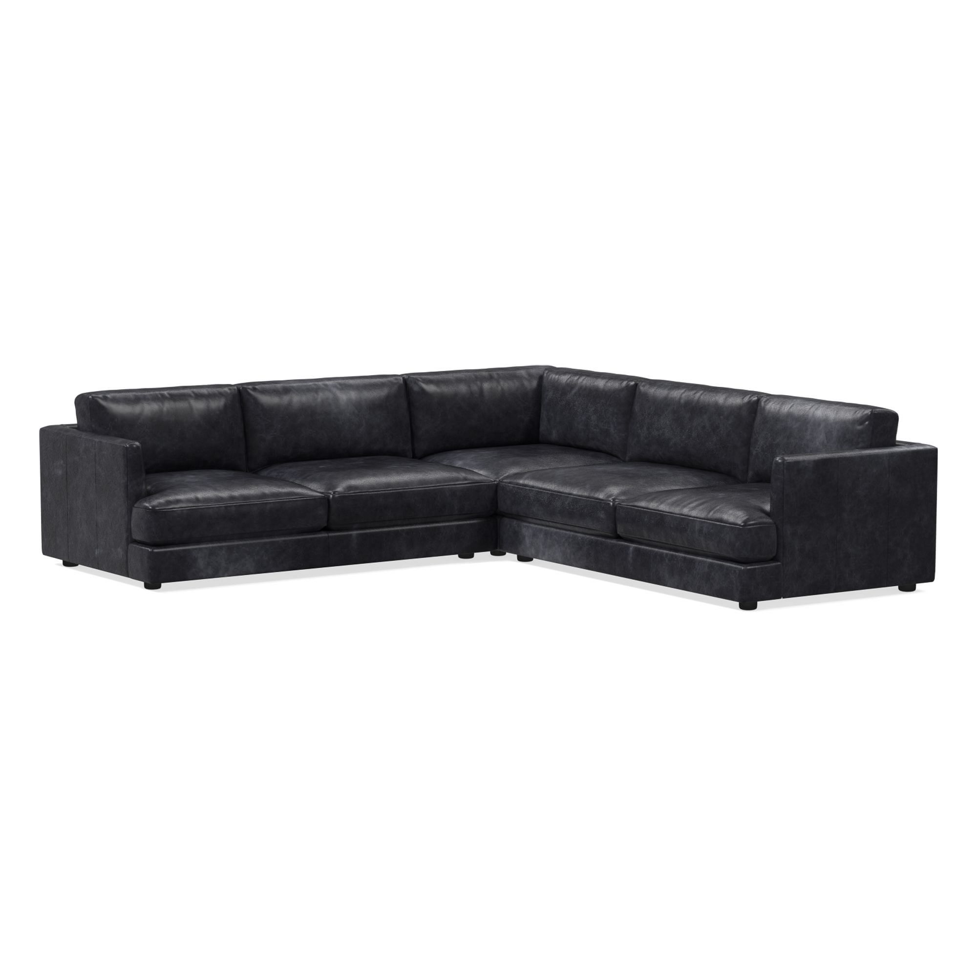 Haven Leather 3 Piece L-Shaped Sectional | Sofa With Chaise West Elm