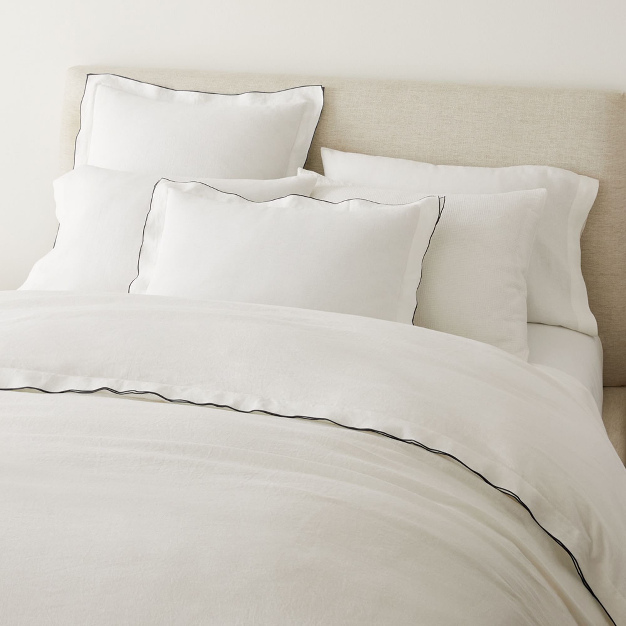 European Flax Linen Merrow Edge Duvet Cover & Shams | West Elm