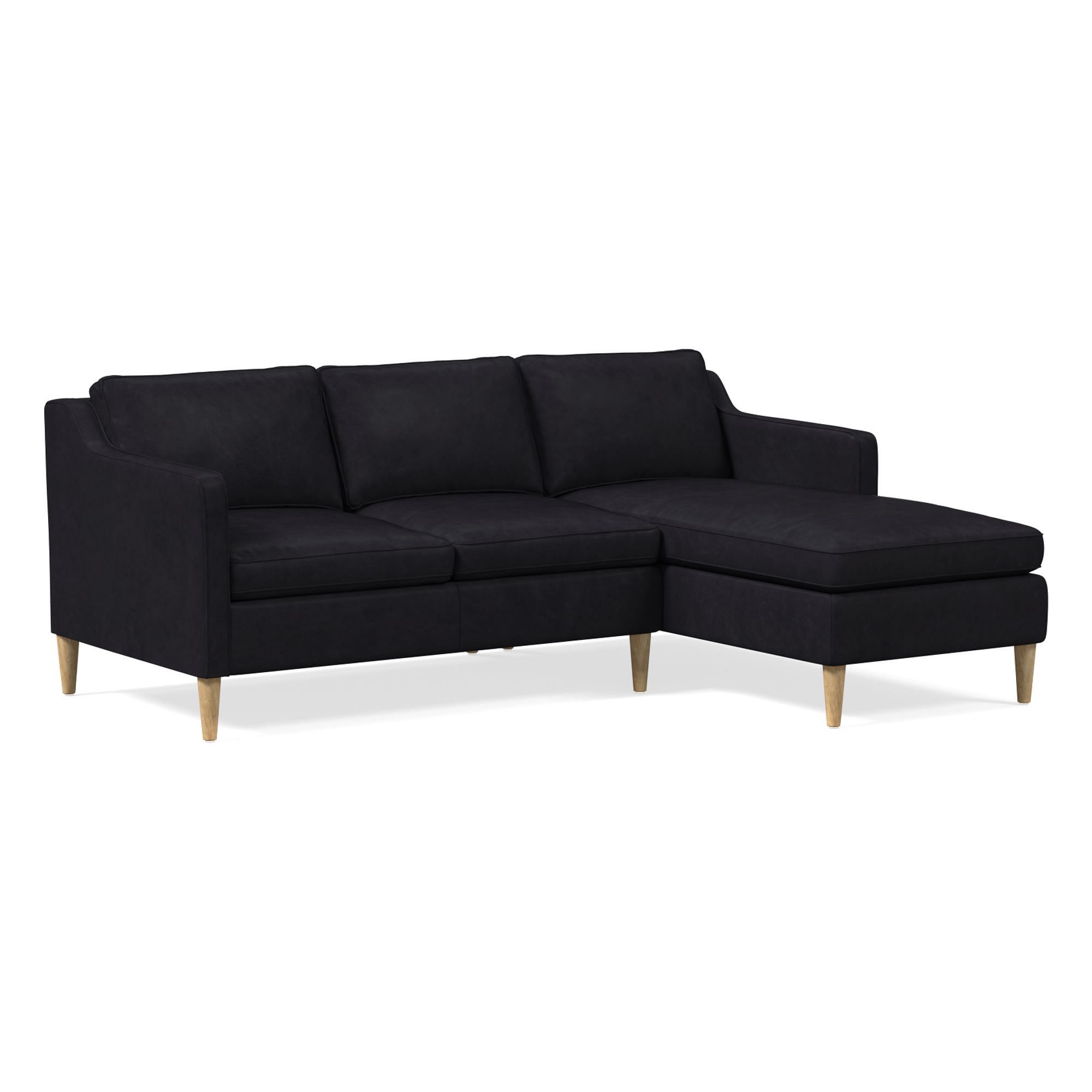 Hamilton Leather 2-Piece Chaise Sectional (83"–93") | West Elm