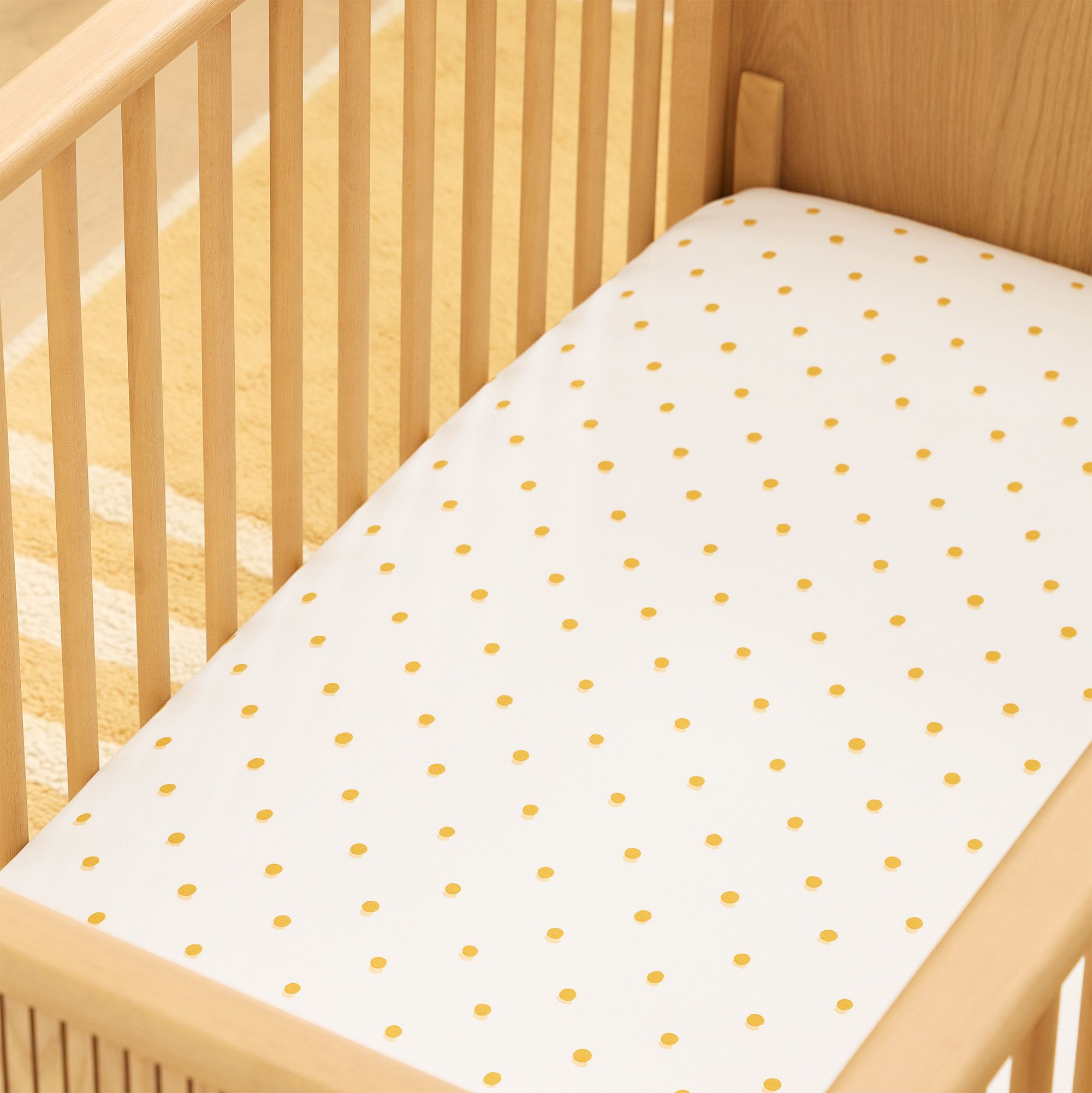 Organic Shadow Dot Crib Fitted Sheet | West Elm