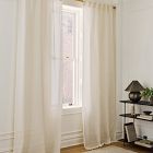 Custom Size Sheer European Flax Linen Curtain - Alabaster | West Elm