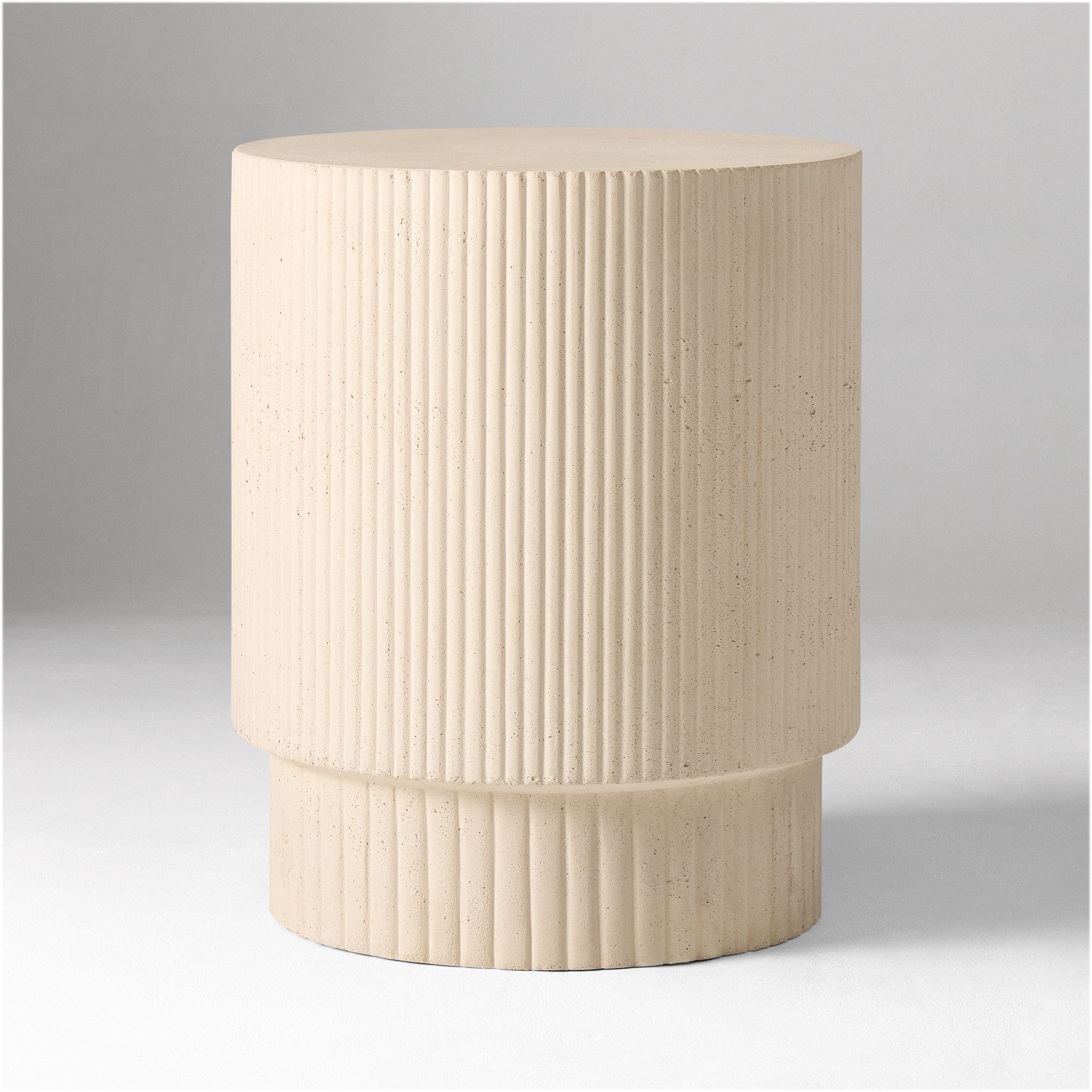 Fluted Concrete Side Table (16") | West Elm