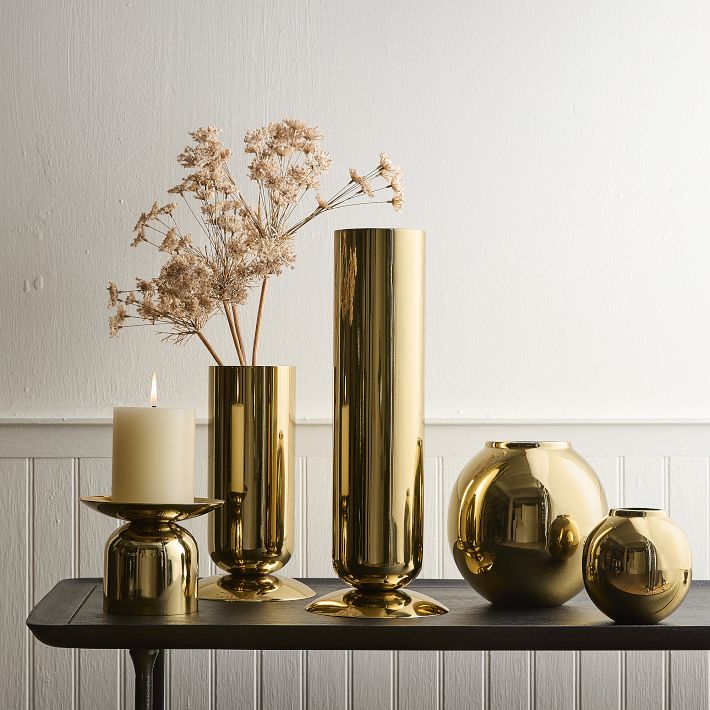 Polished Metal Vases West Elm