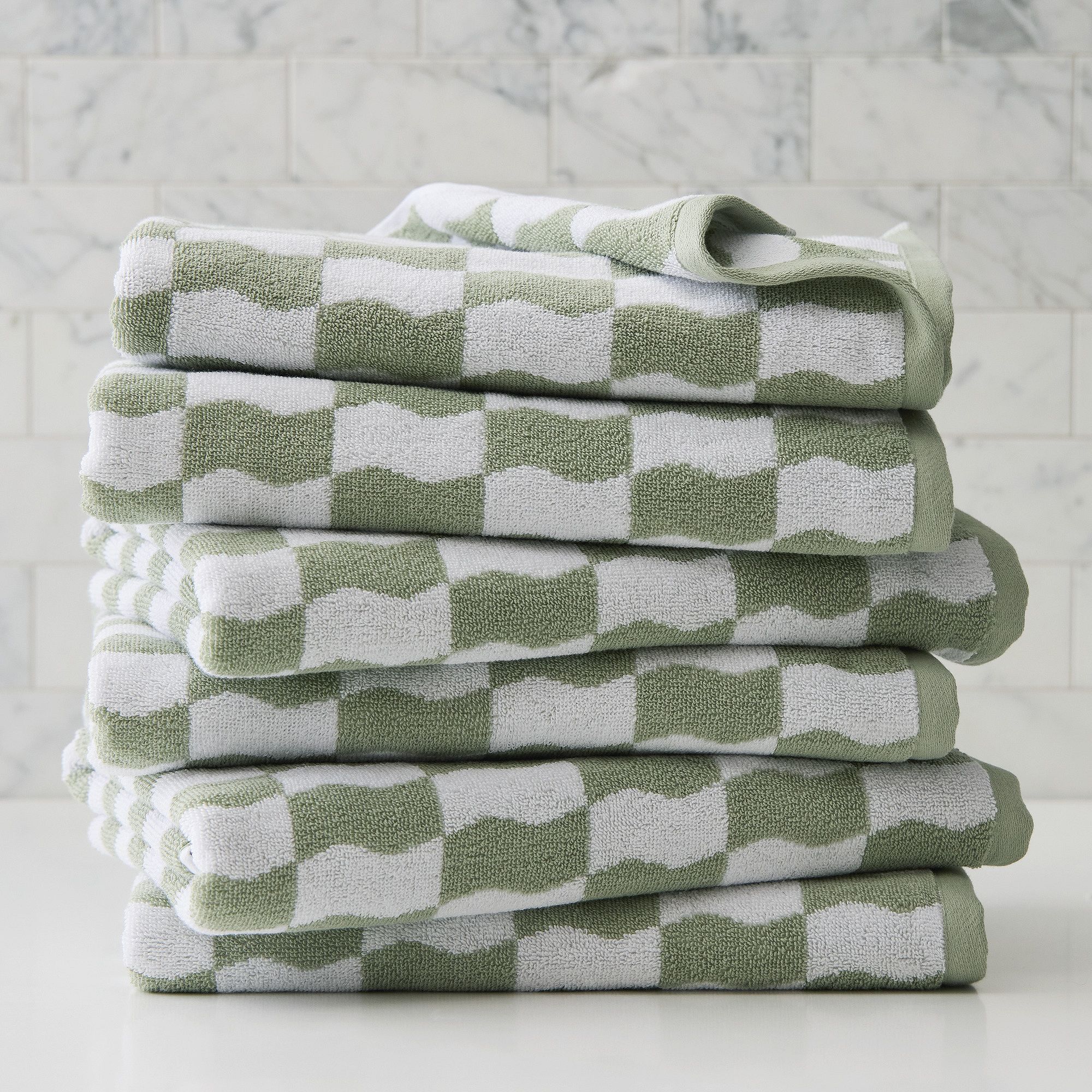 Wavy Blocks Towel Sets | West Elm