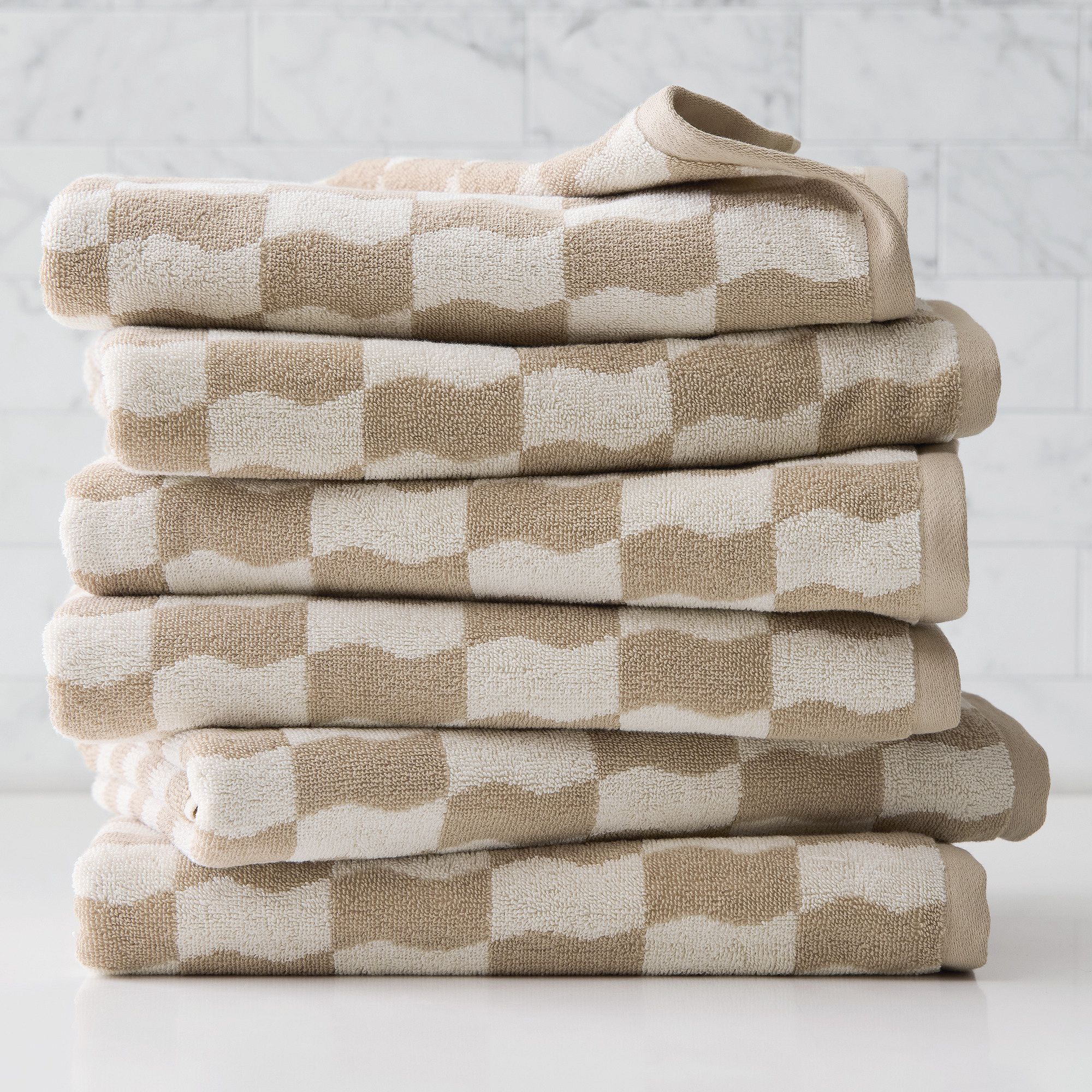 Wavy Blocks Towel Sets | West Elm