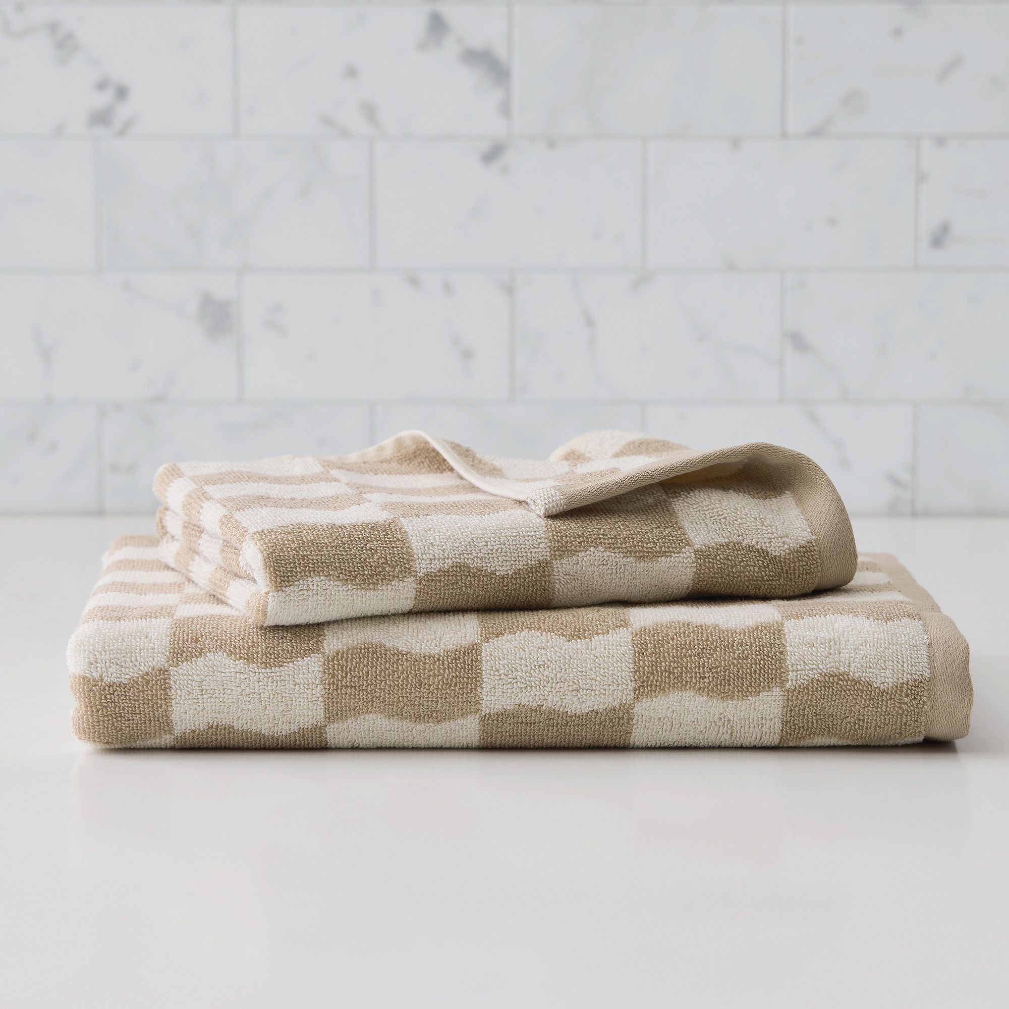 Wavy Blocks Towel Sets | West Elm