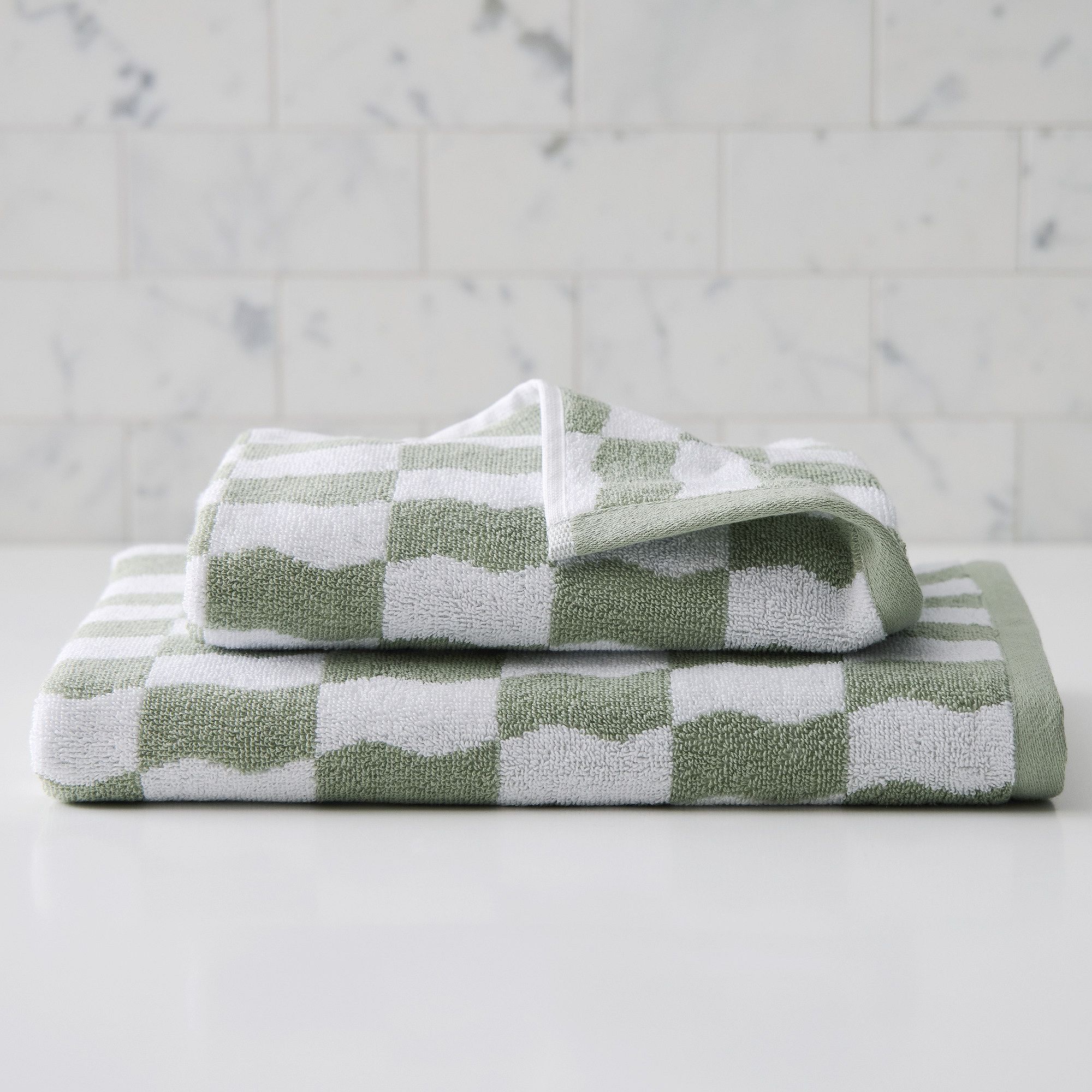 Wavy Blocks Towel Sets | West Elm