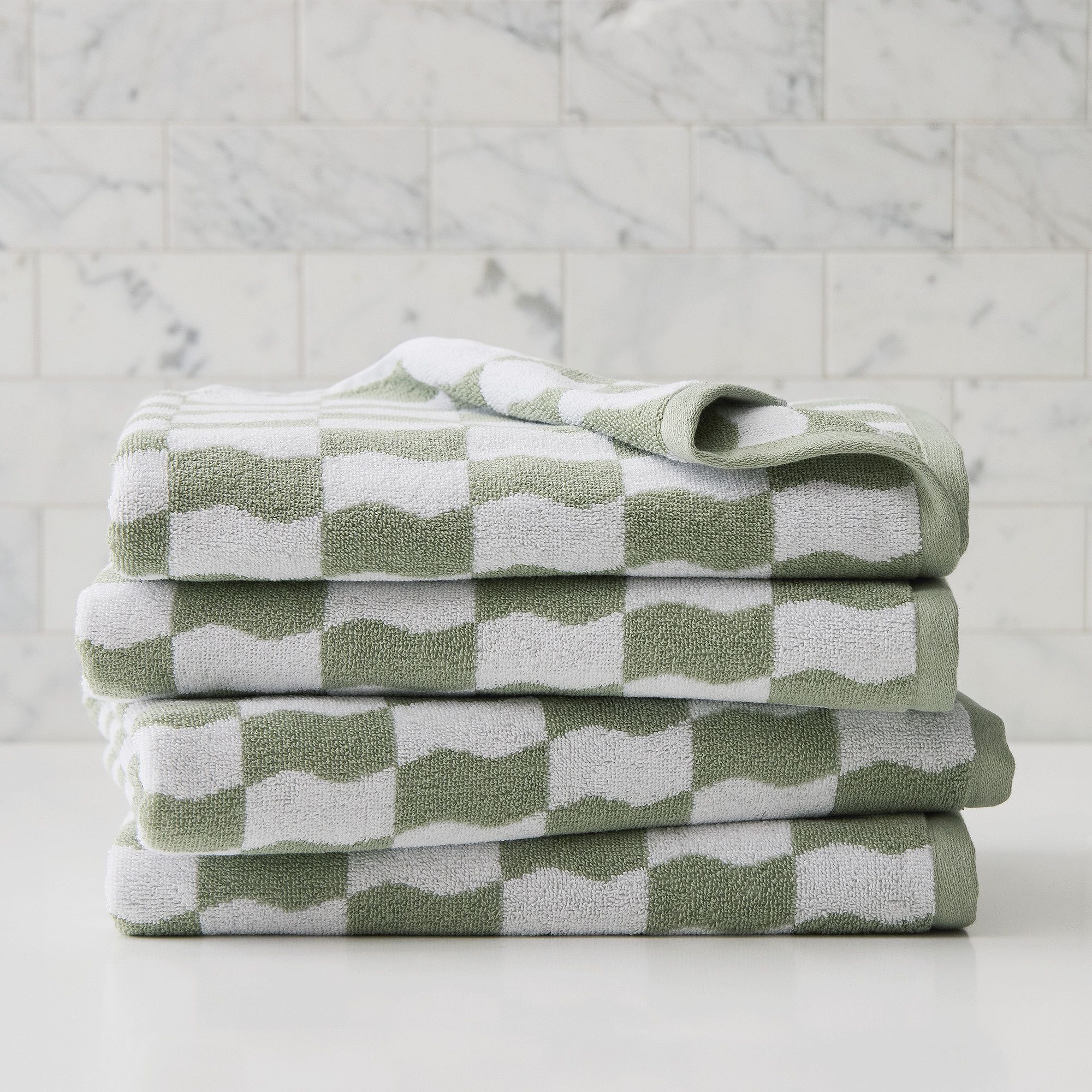 Wavy Blocks Towel Sets | West Elm