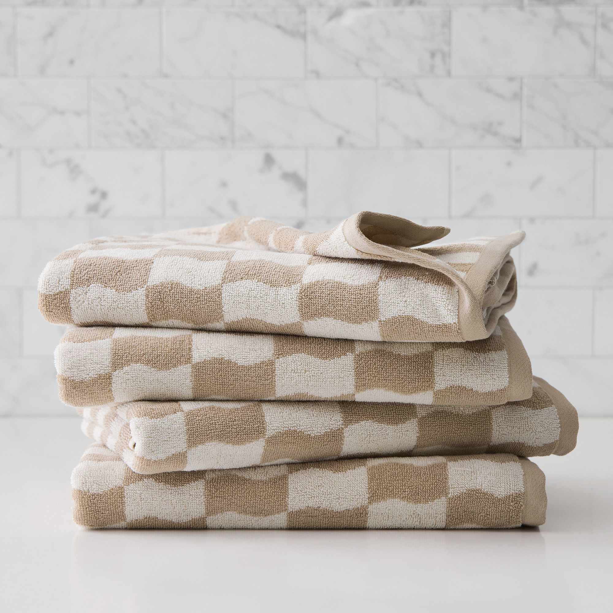 Wavy Blocks Towel Sets | West Elm