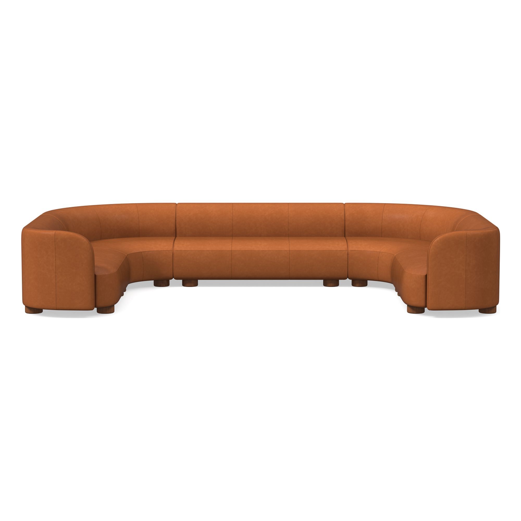 Laurent Leather 3-Piece U-Shaped Sectional (168.5") | West Elm