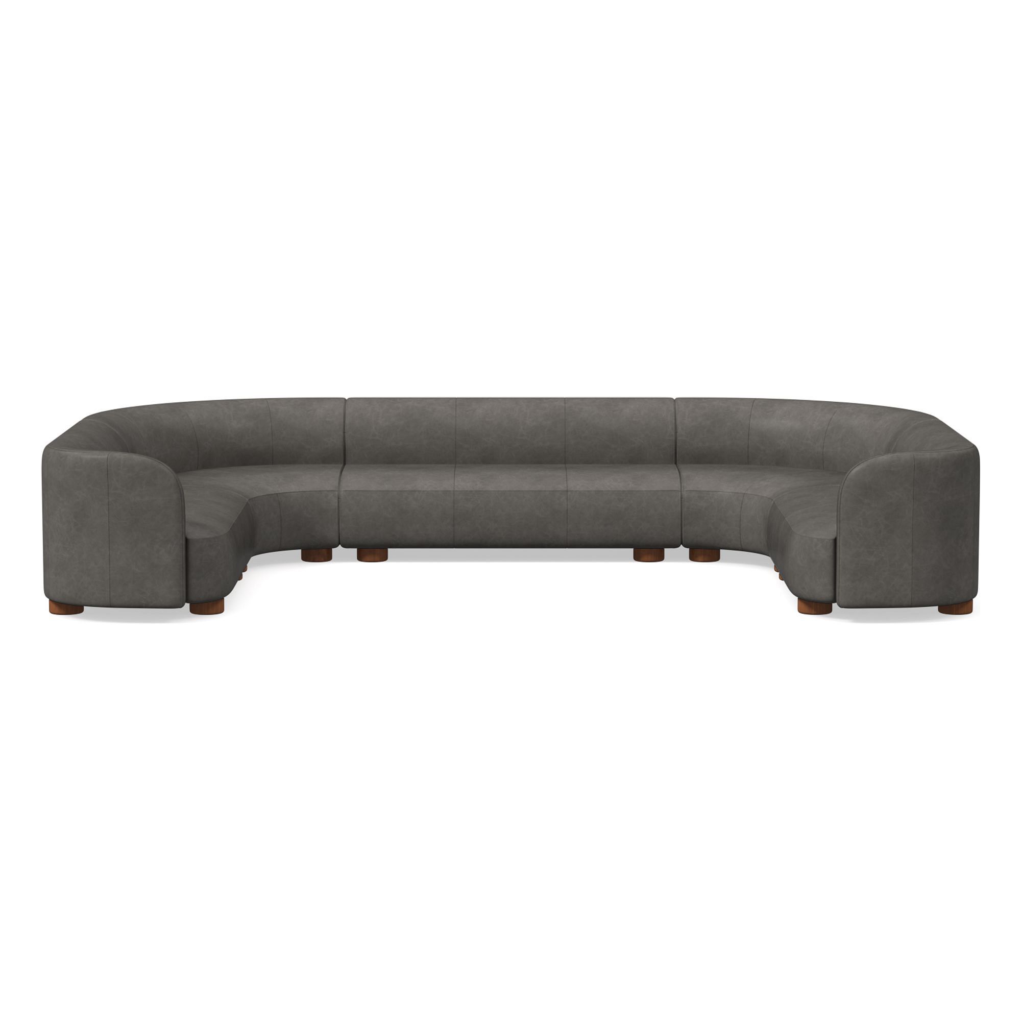 Laurent Leather 3-Piece U-Shaped Sectional (168.5") | West Elm