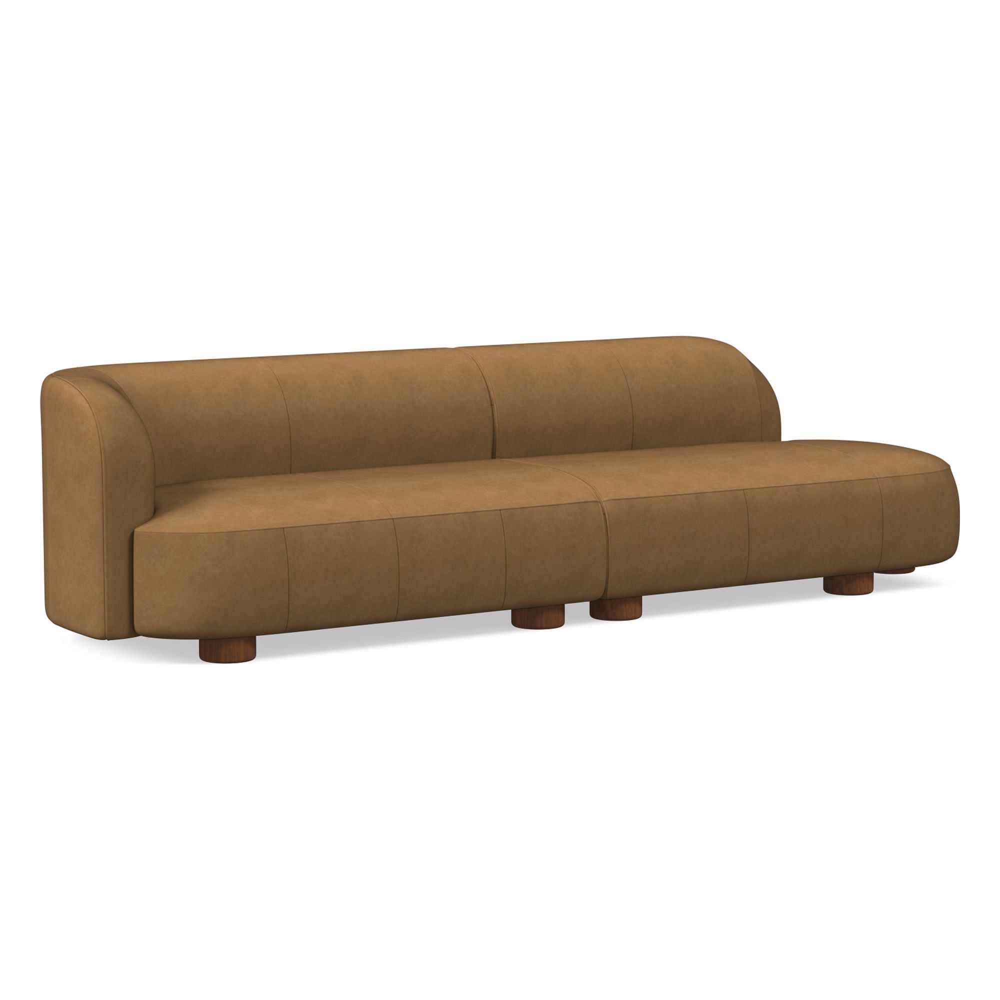 Laurent Leather 2-Piece Bumper Sofa (122.5") | West Elm