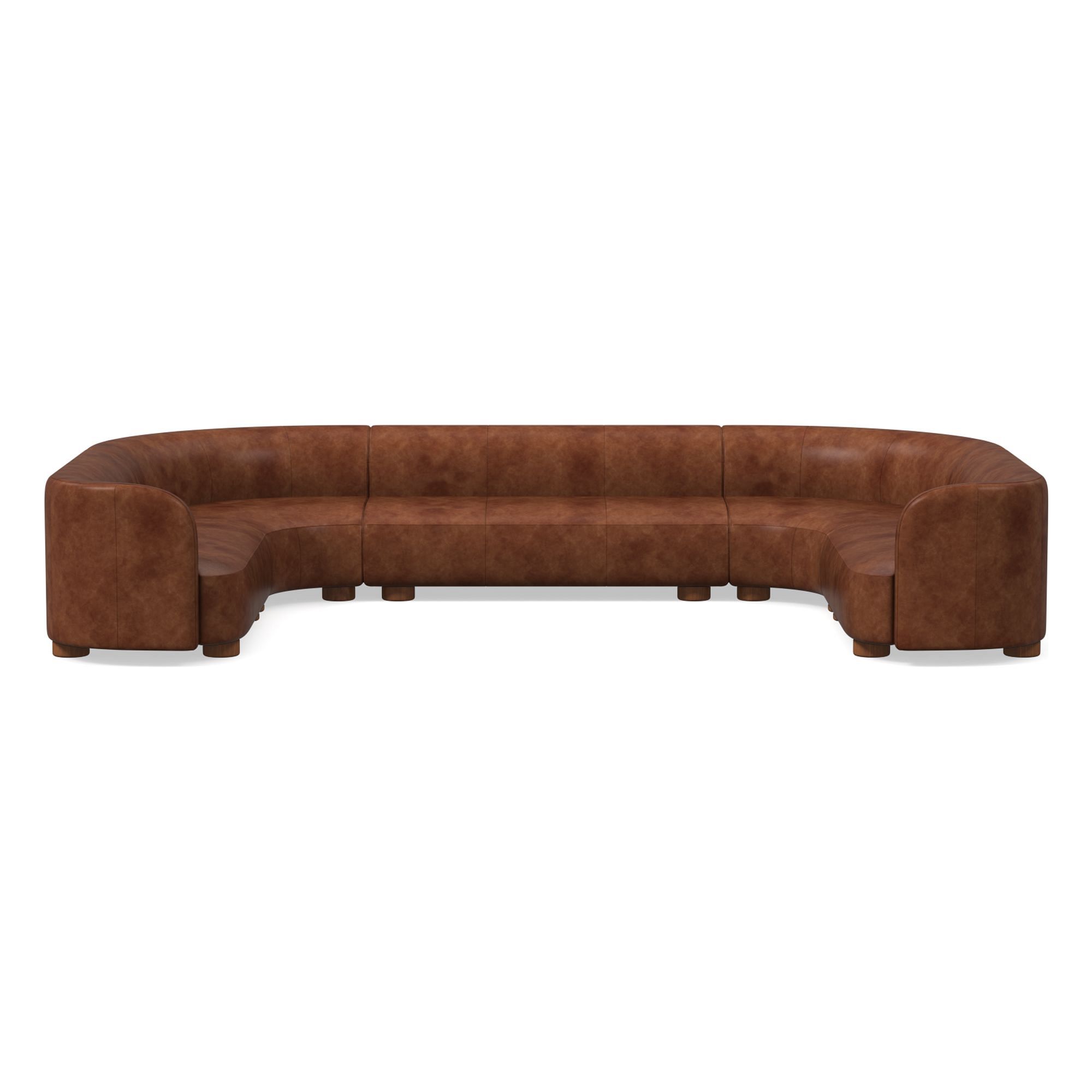 Laurent Leather 3-Piece U-Shaped Sectional (168.5") | West Elm