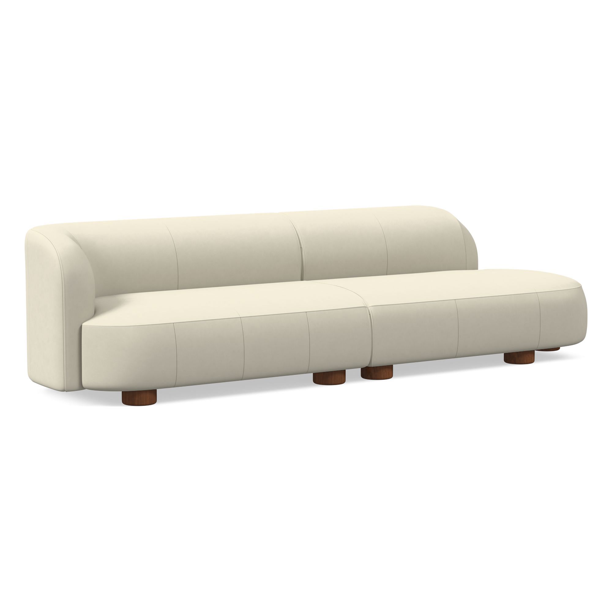 Laurent Leather 2-Piece Bumper Sofa (122.5") | West Elm