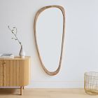 Mid-Century Asymmetrical Wood Floor Mirror