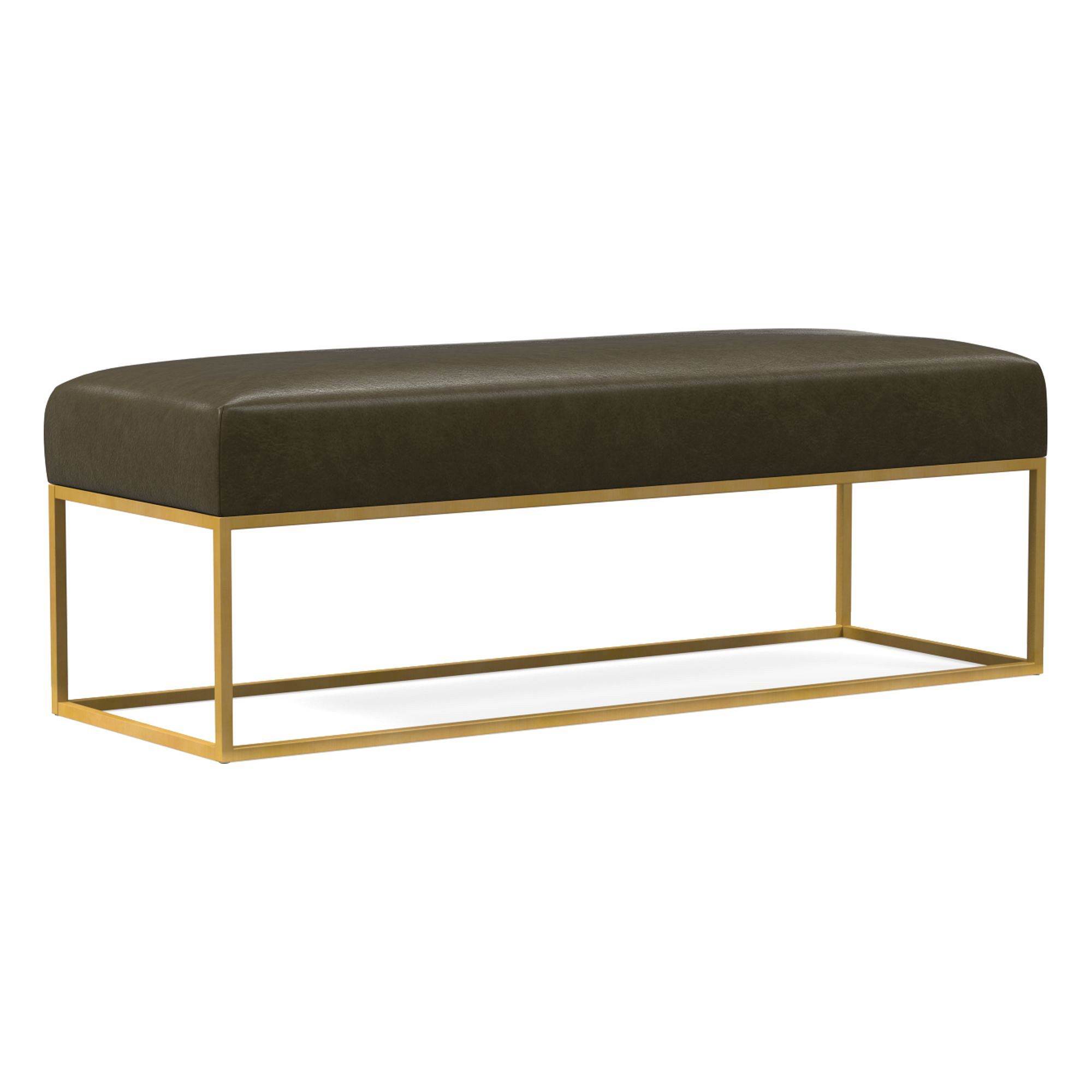 Box Frame Leather Bench | West Elm