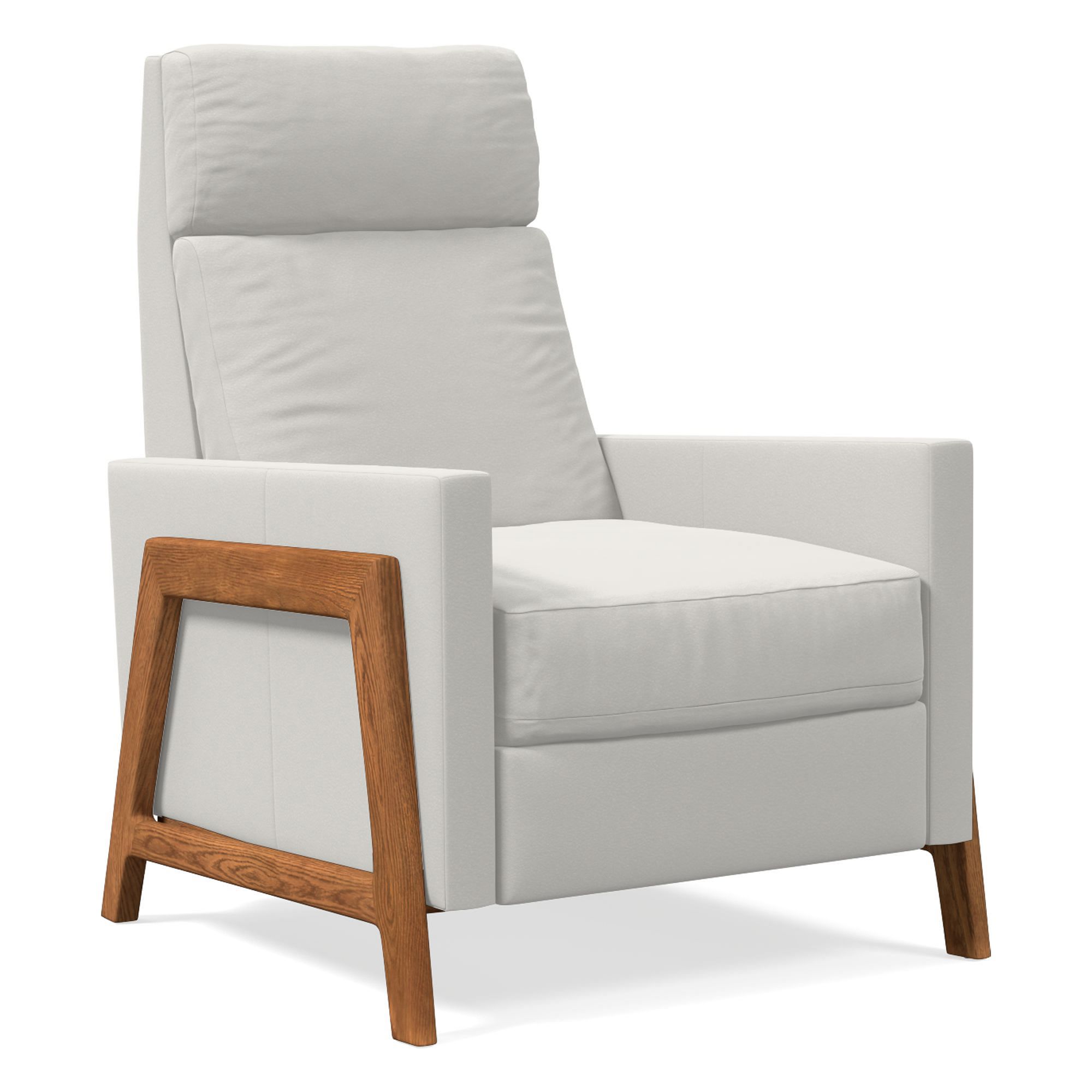 Spencer Wood-Framed Leather Recliner | West Elm