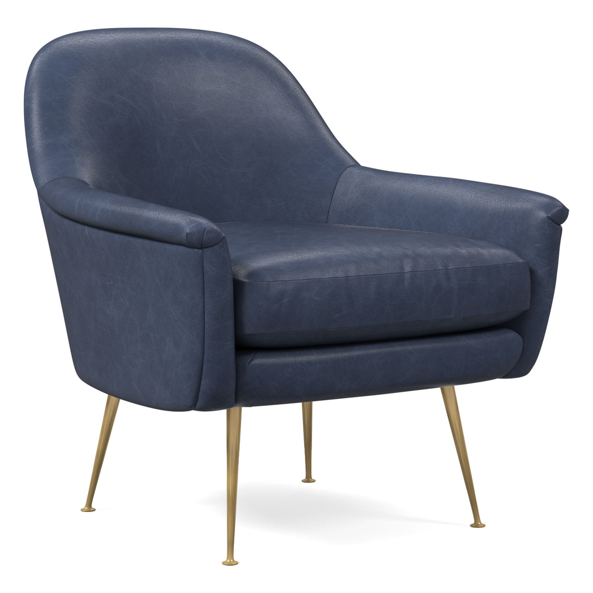 Phoebe Leather Chair - Metal Legs | West Elm