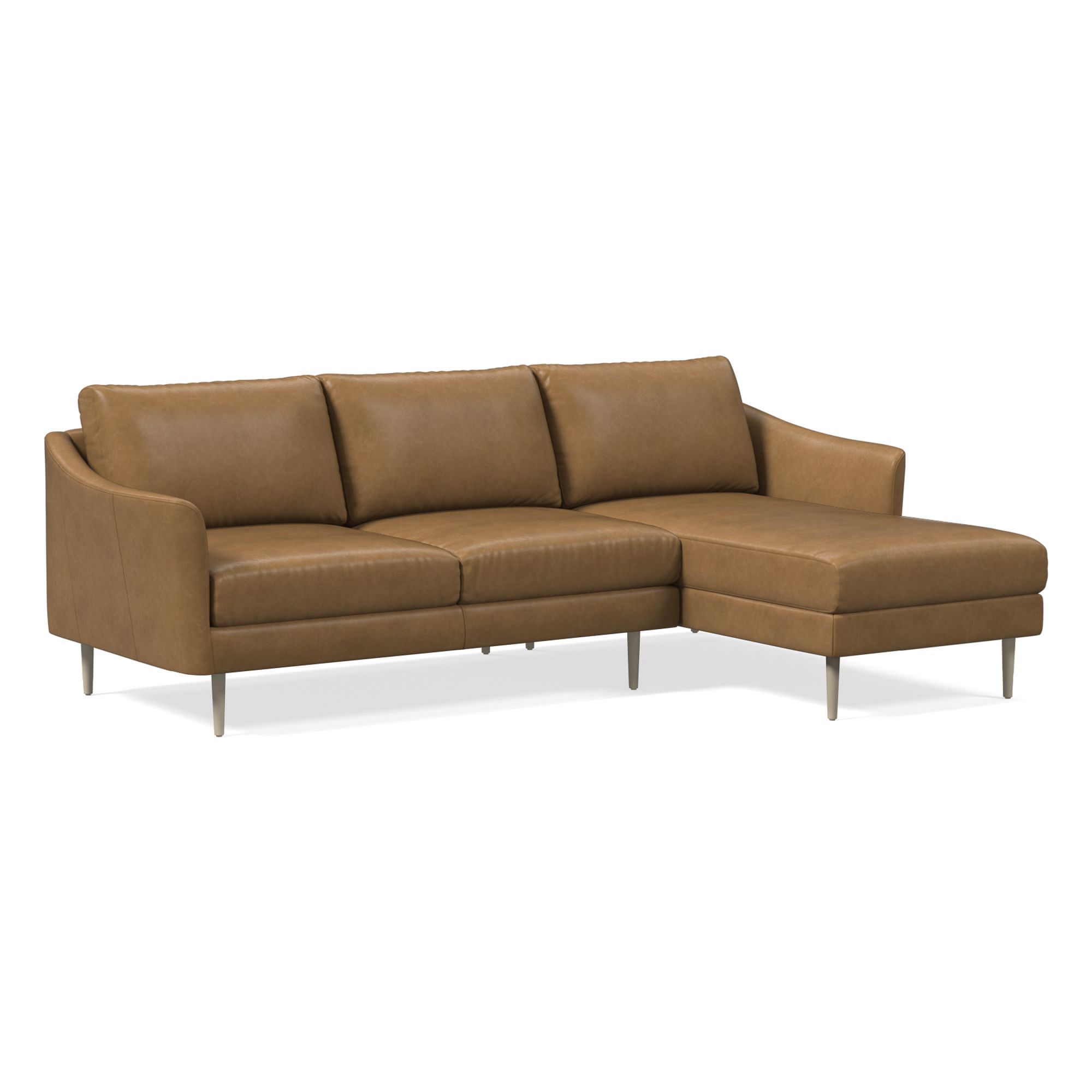 Sloane Leather 2-Piece Chaise Sectional (95.5") | West Elm