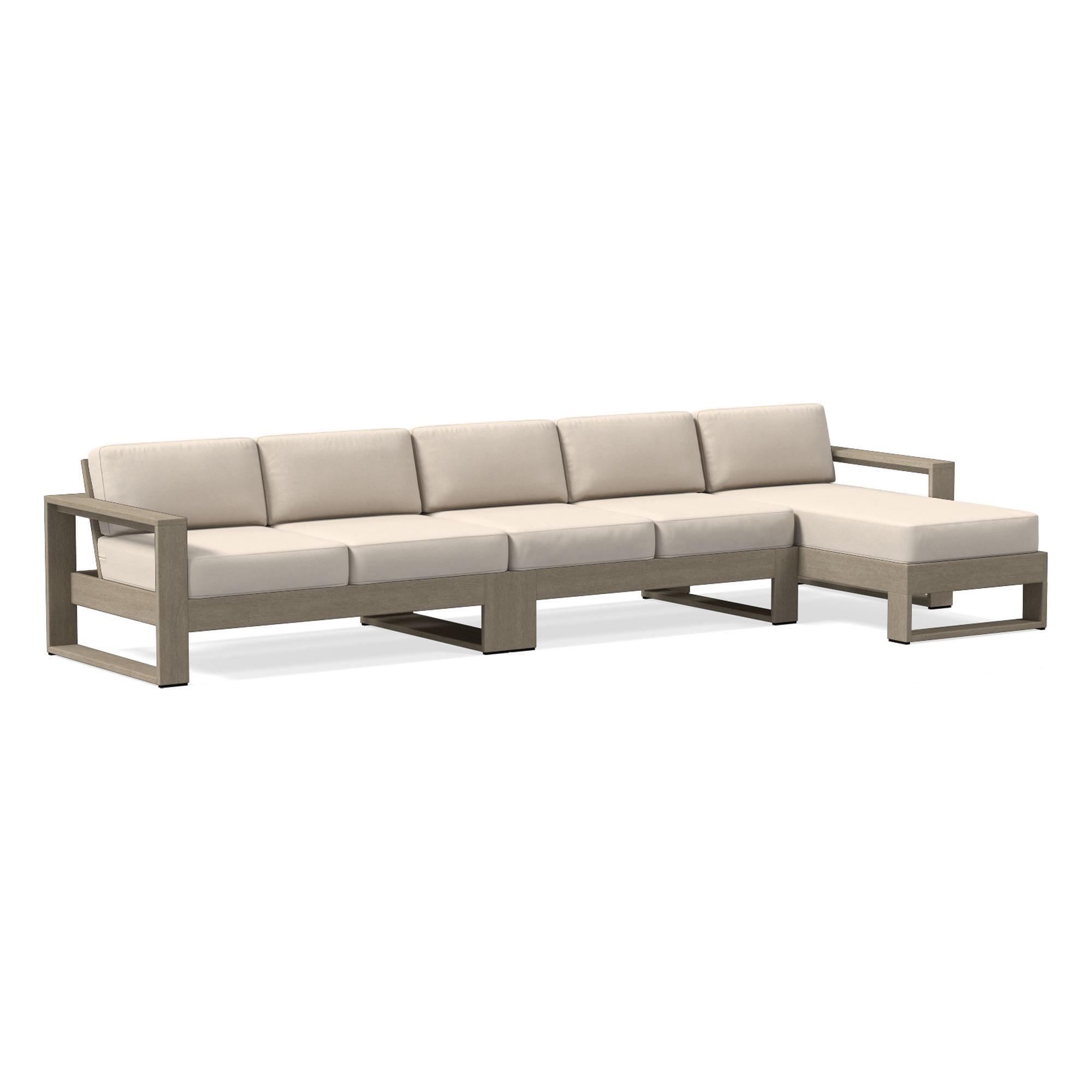 Portside Outside 3-Piece Long Chaise Sectional Outdoor Cushion Covers | West Elm