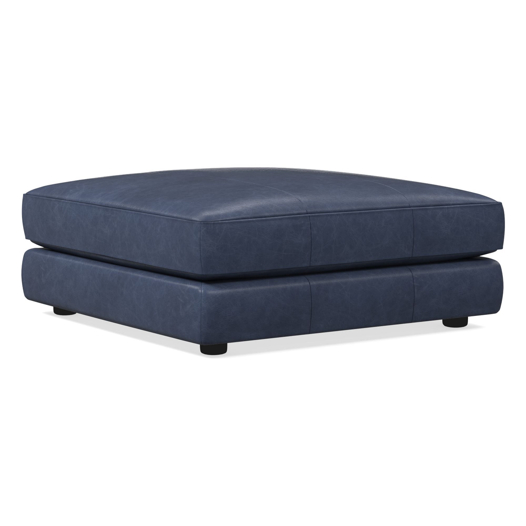 Haven Leather Ottoman | West Elm