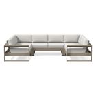 Portside Outdoor 129 in 5-Piece U-Shaped Sectional, Weathered Gray