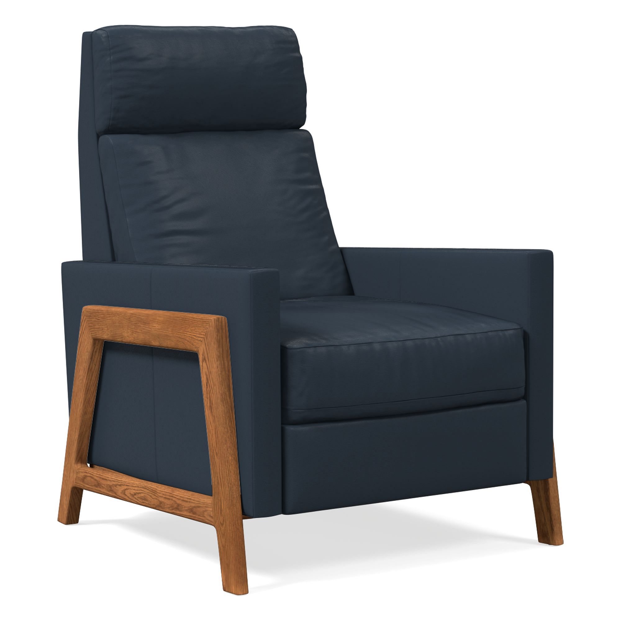 Spencer Wood-Framed Leather Recliner | West Elm