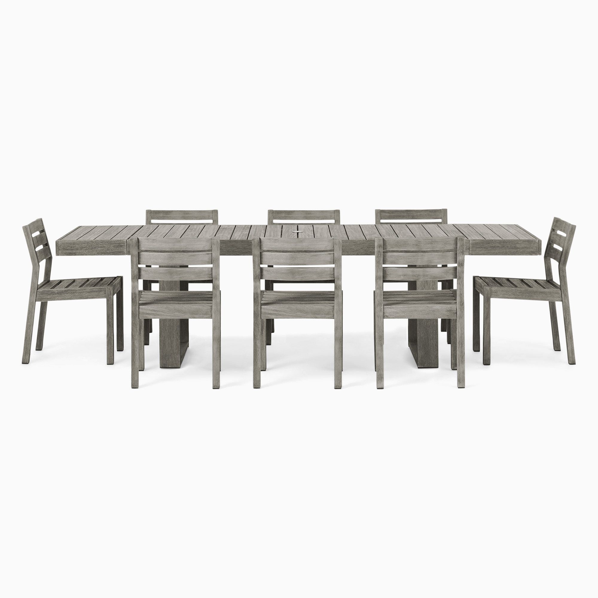 Portside Wood Outdoor Expandable Dining Table (76.5"–106") & Chairs Set | West Elm