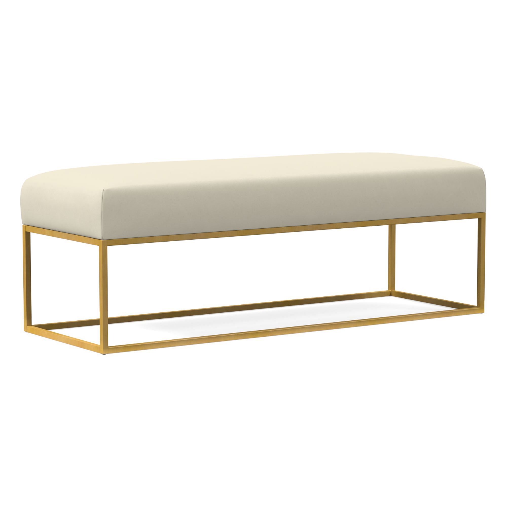 Box Frame Leather Bench | West Elm