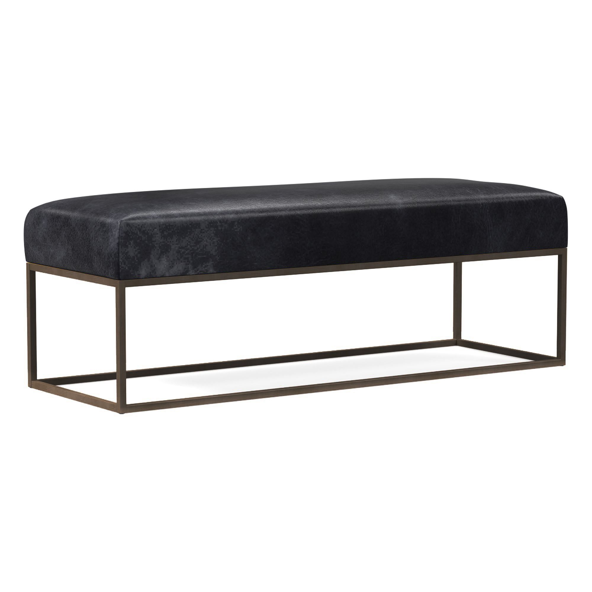 Box Frame Leather Bench | West Elm