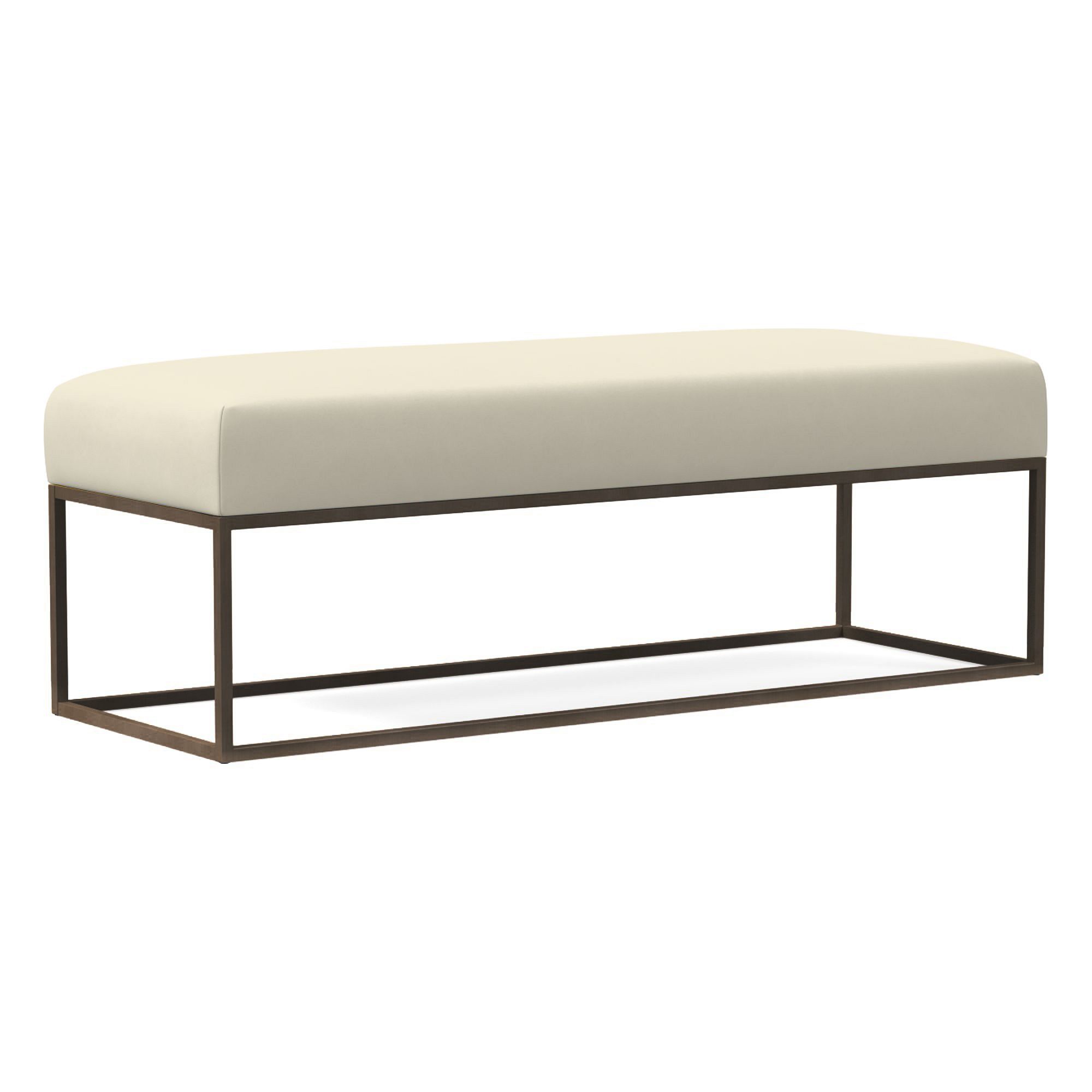 Box Frame Leather Bench | West Elm