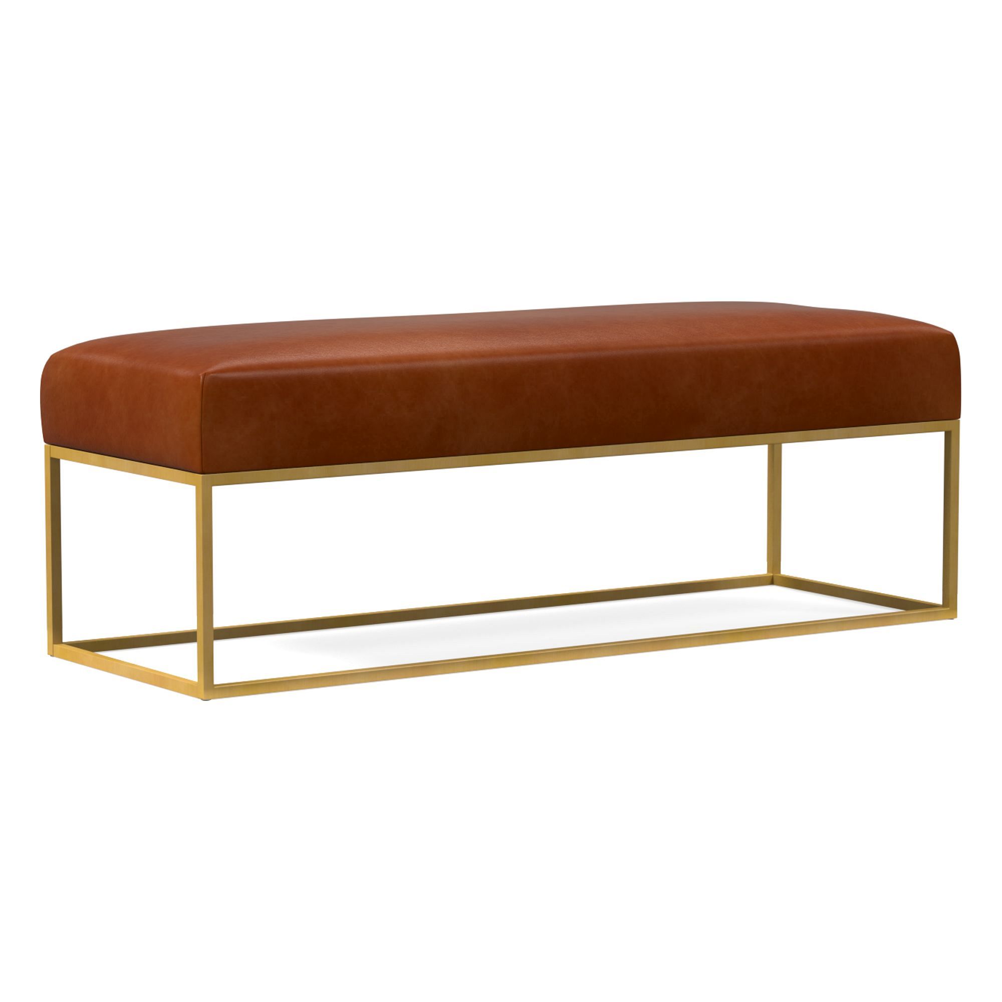 Box Frame Leather Bench | West Elm