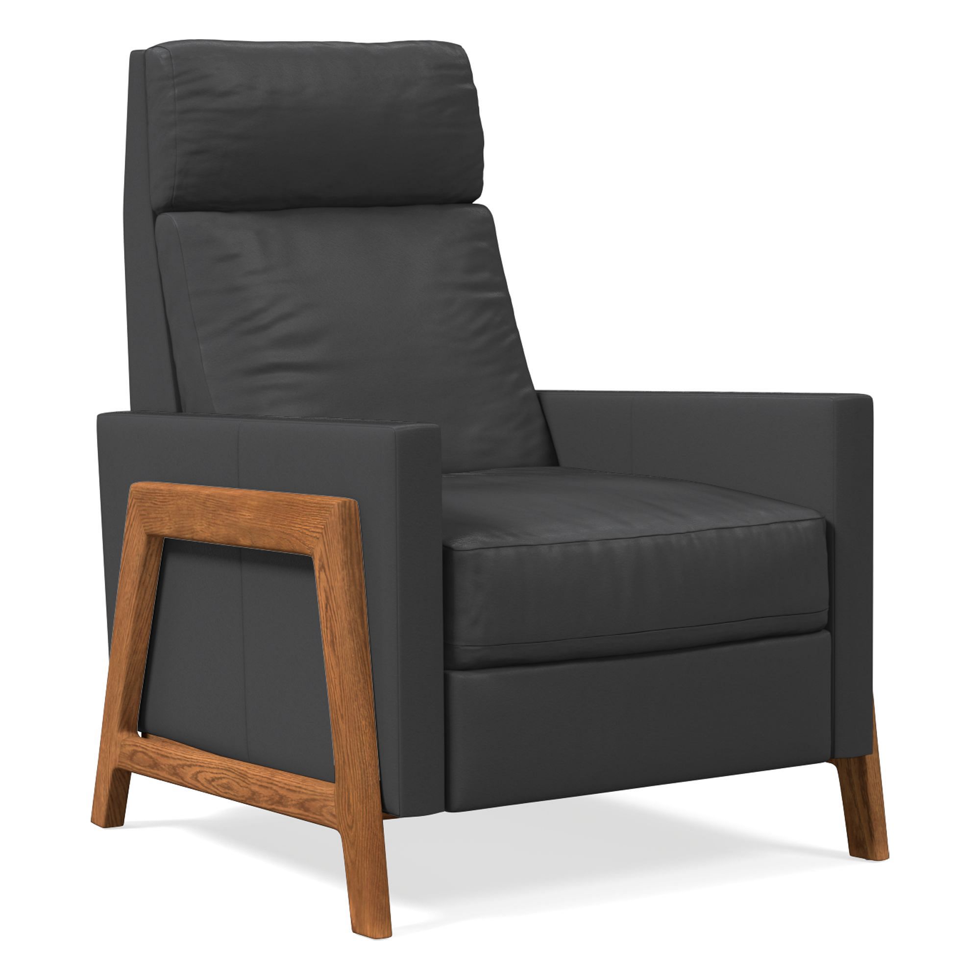 Spencer Wood-Framed Leather Recliner | West Elm