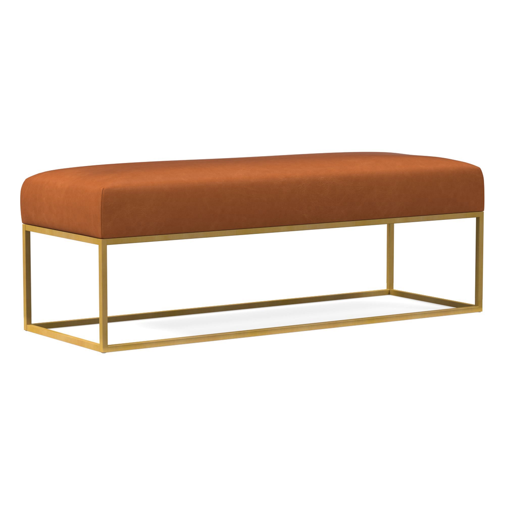 Box Frame Leather Bench | West Elm