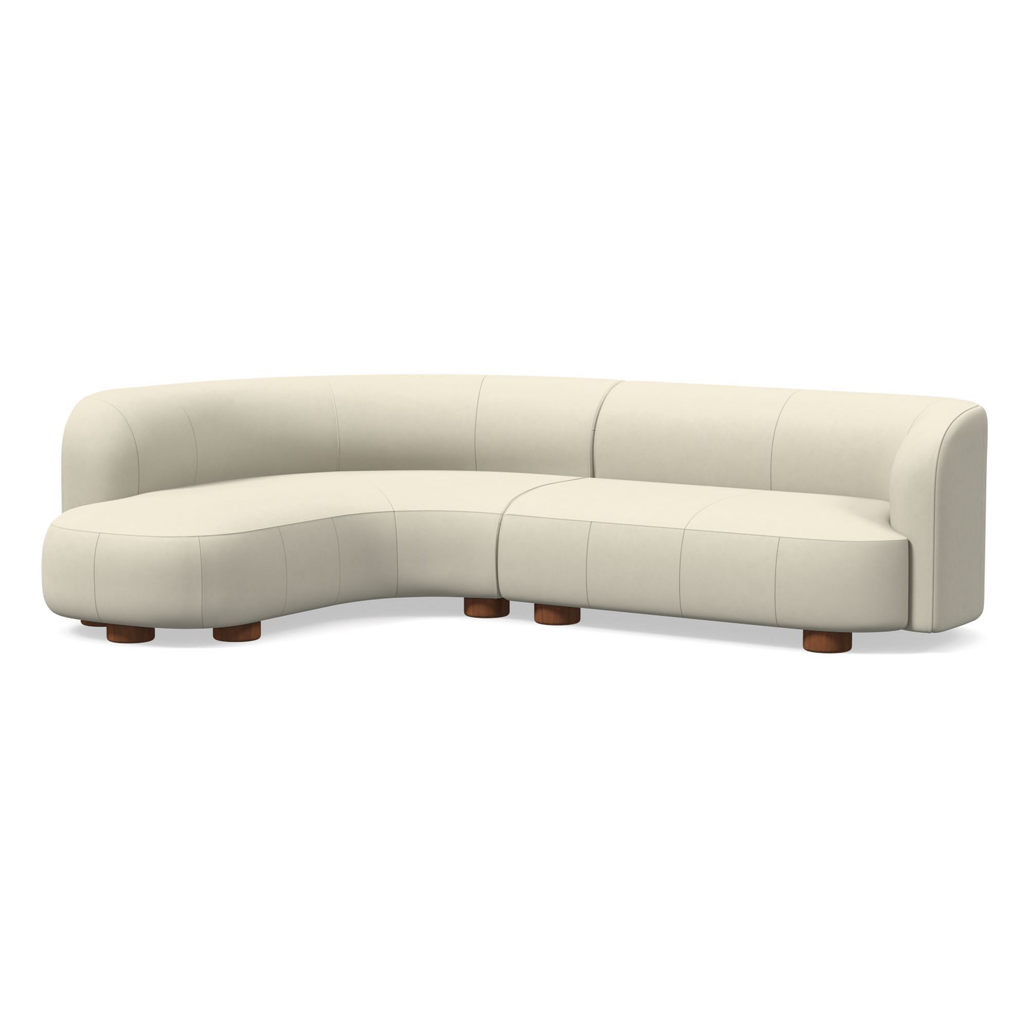 Laurent Leather 2-Piece Wedge Chaise Sectional (111.5") | West Elm