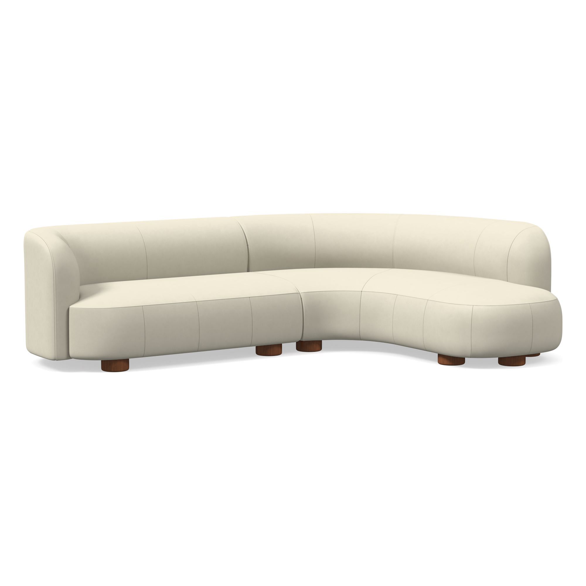 Laurent Leather 2-Piece Wedge Chaise Sectional (111.5") | West Elm