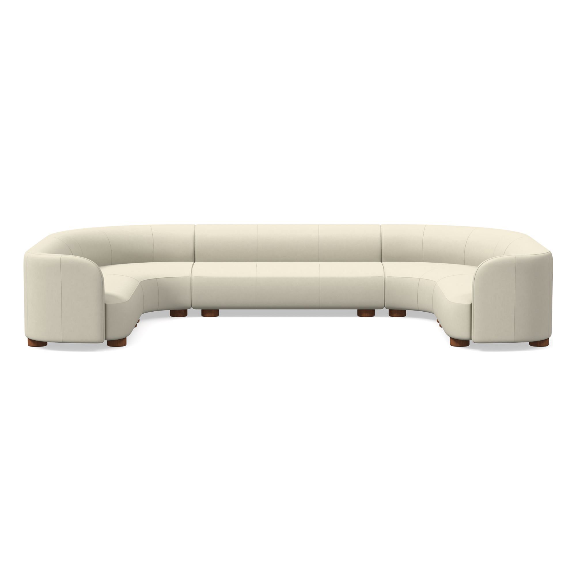 Laurent Leather 3-Piece U-Shaped Sectional (168.5") | West Elm