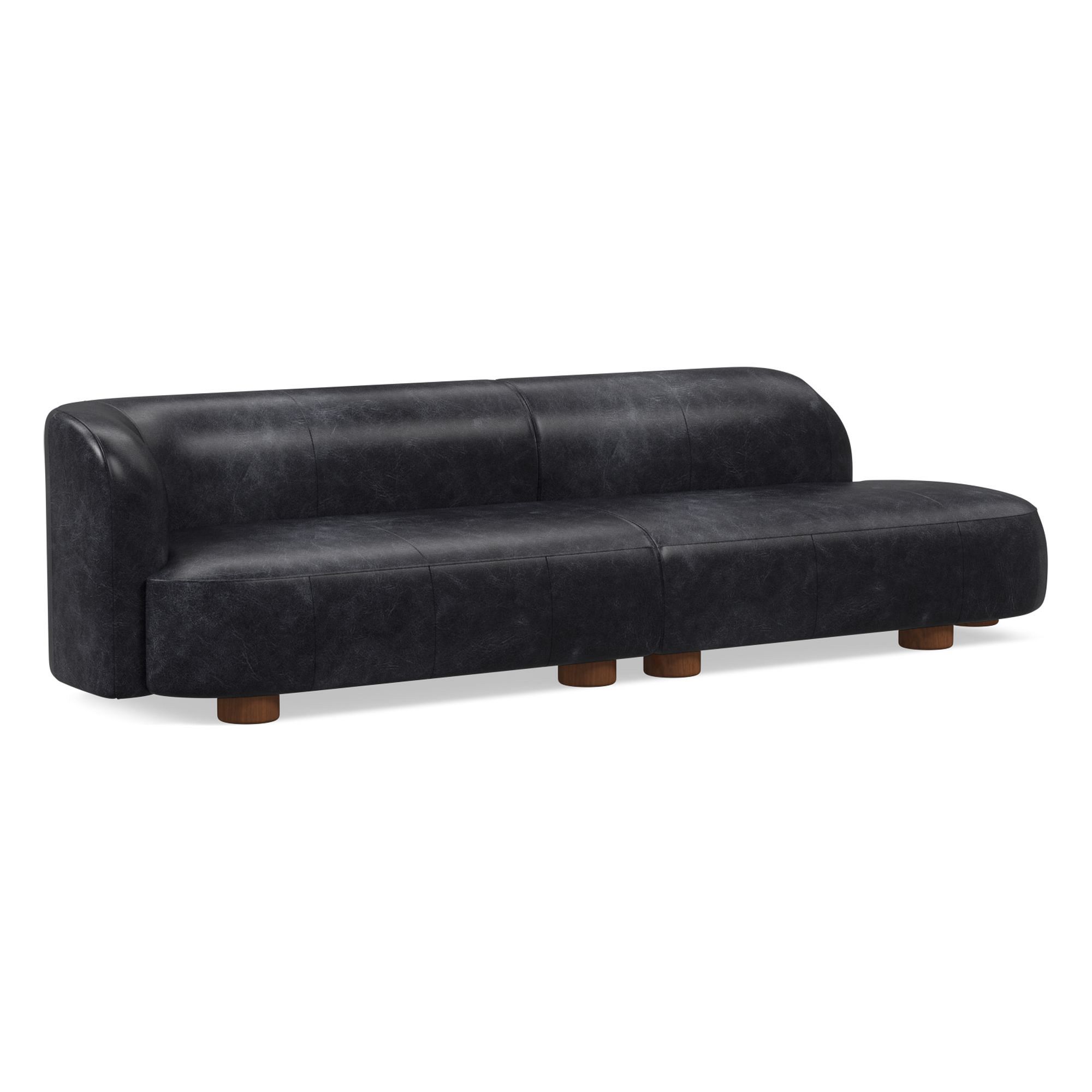 Laurent Leather 2-Piece Bumper Sofa (122.5") | West Elm