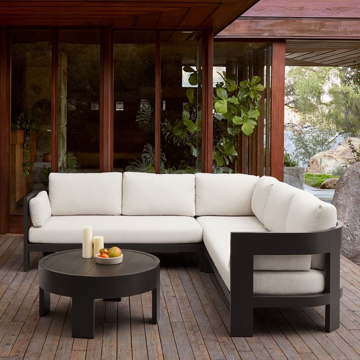 Caldera Aluminum Outdoor 3-Piece L-Shaped Sectional (100&quot;)