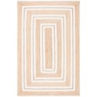 Rectangular Stripes Jute Rug