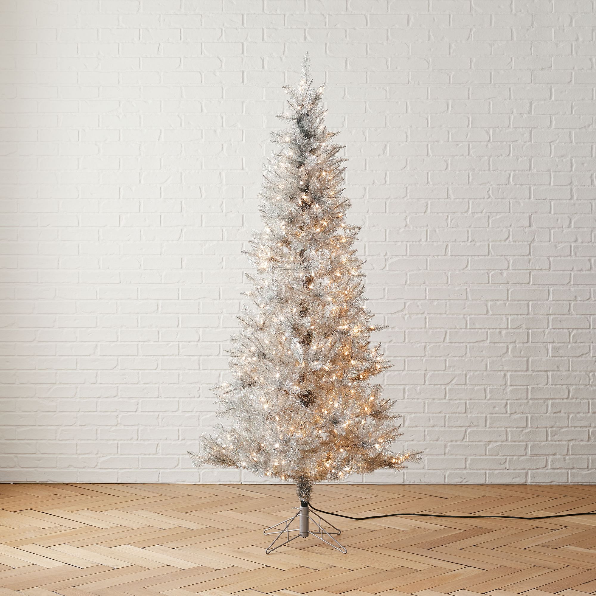 Tinsel Tuscany Christmas Tree - Silver | West Elm