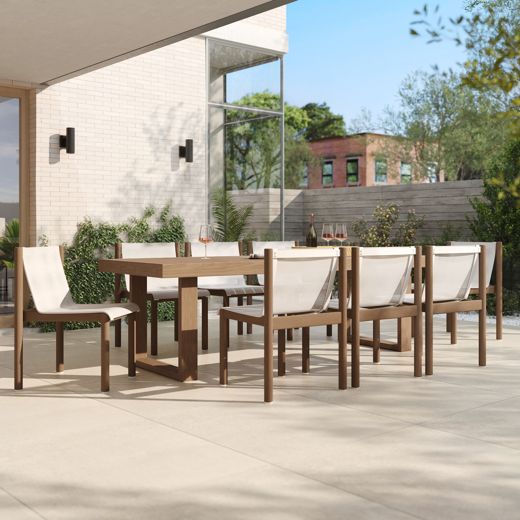 Portside Outdoor Expandable Dining Table (76.5"–106") & Cusco Chairs Set | West Elm