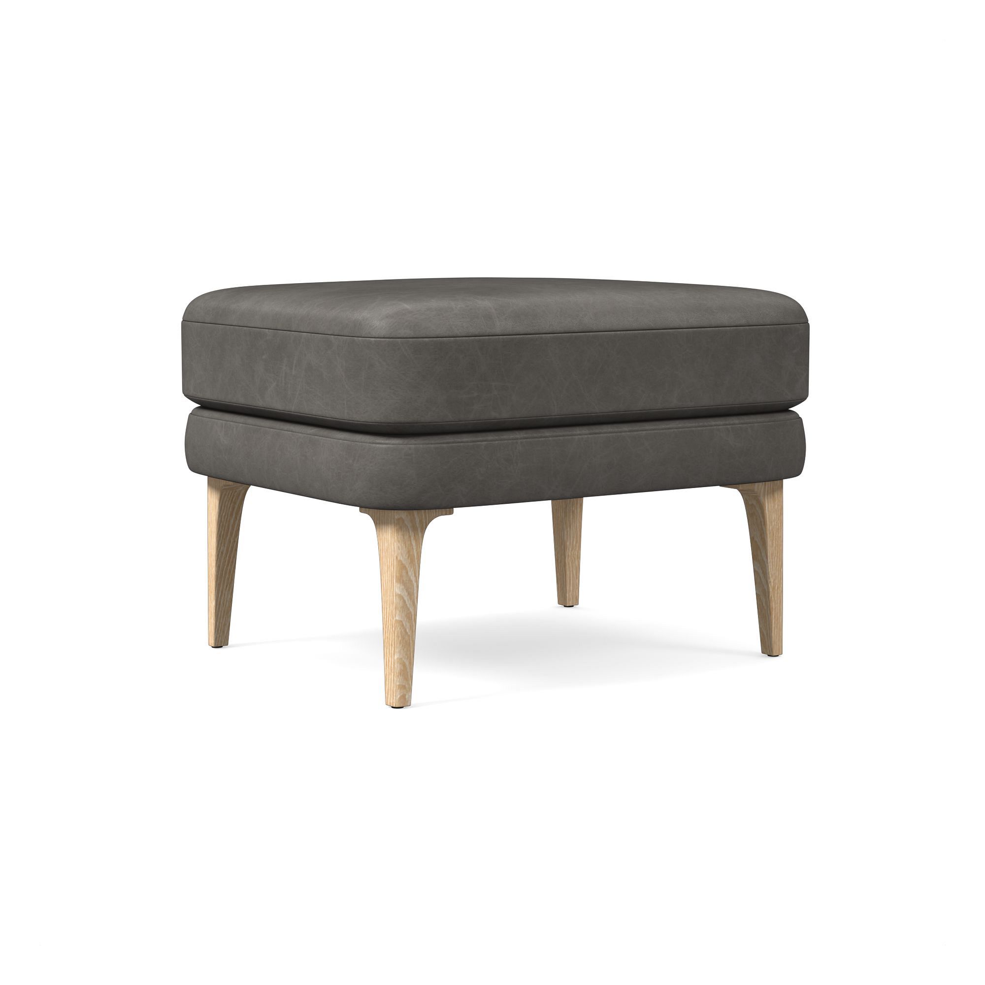 Auburn Leather High-Back Chair Ottoman | West Elm