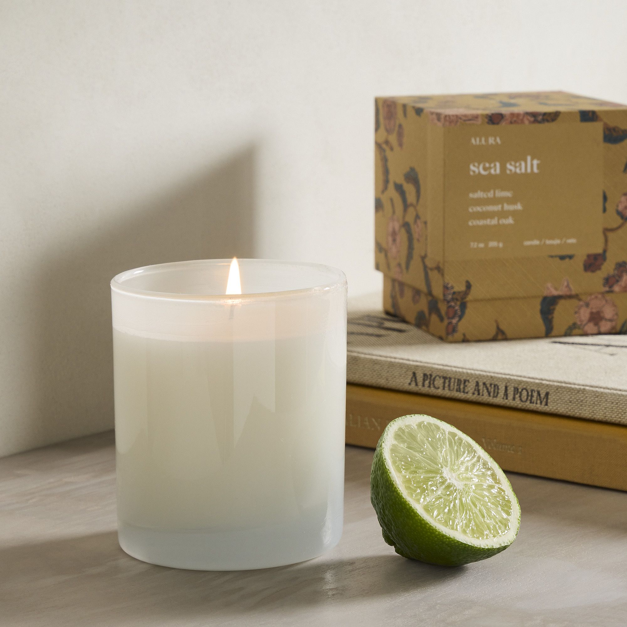 Alura Boxed Glass Candle - Sea Salt | West Elm